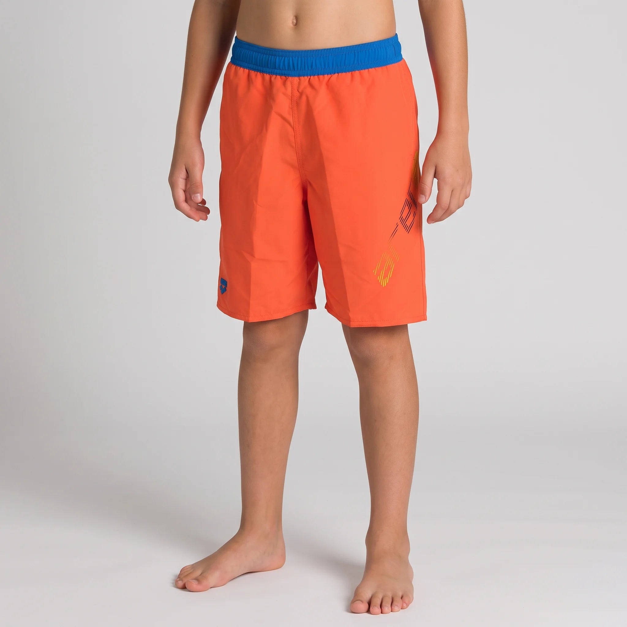 Arena Boys Beachwear Swim Bermudas Big Logo Mango Royal 32cm