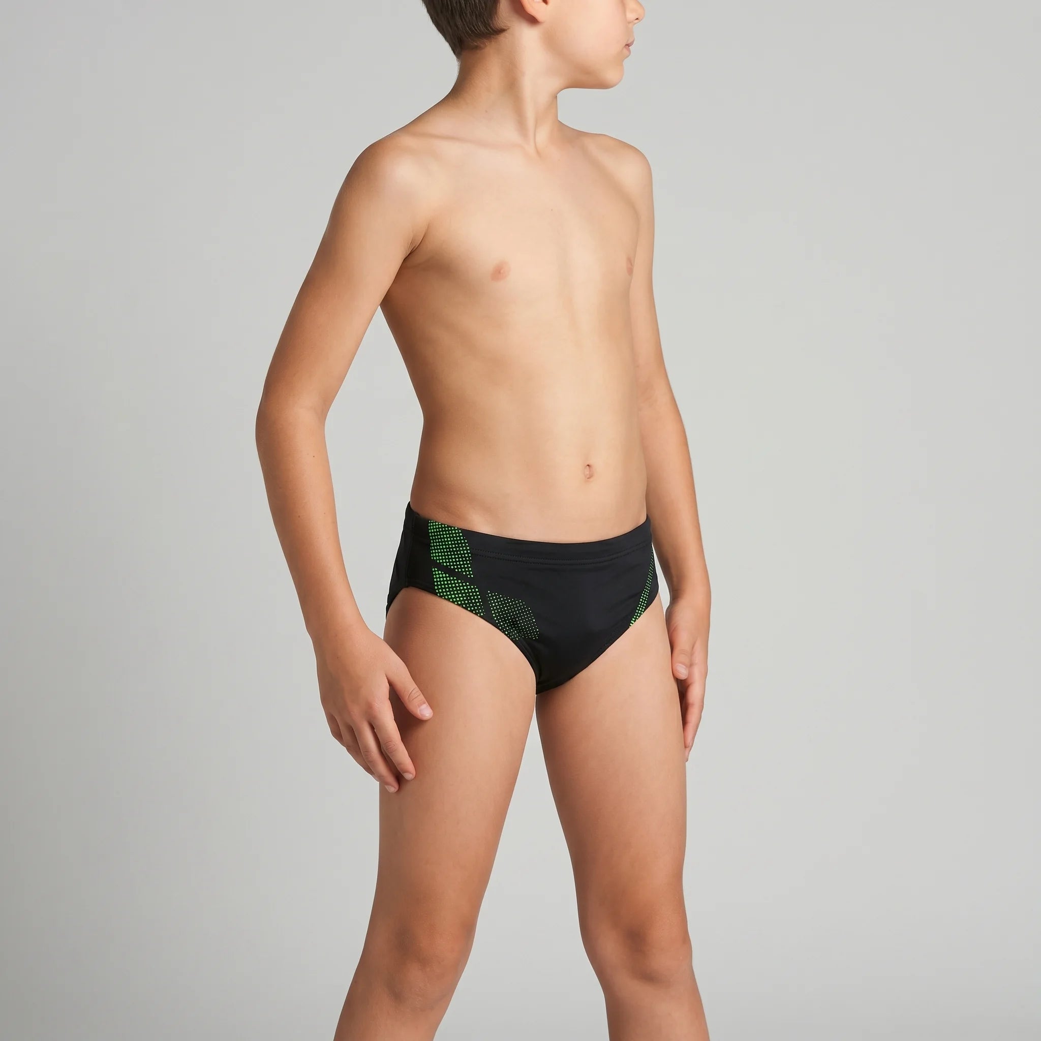 Arena Boys Training Swim Briefs Shadow Black Leaf