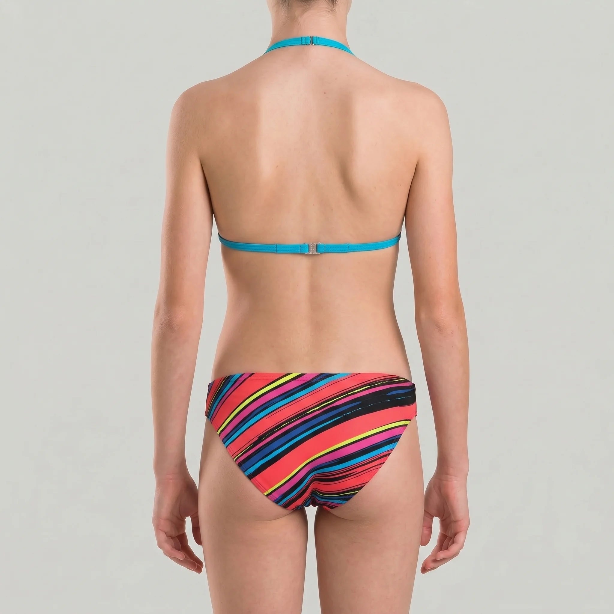 Arena Girls Beachwear Two Piece Stripes Watermelon Turquoise Triangle