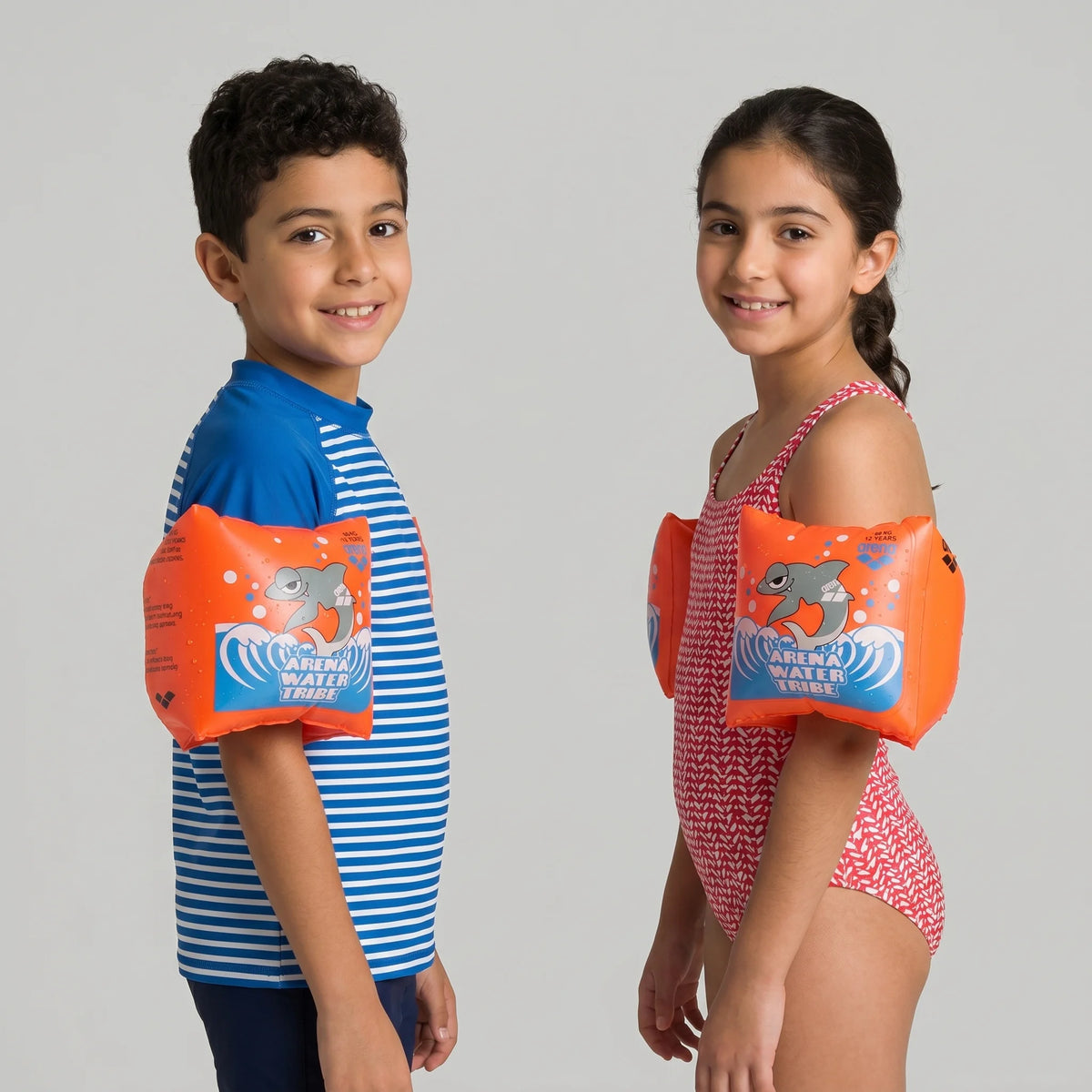 Arena Kids Water Tribe Floaties Roll-Up Swimming Armbands Nectarine 18-60KG