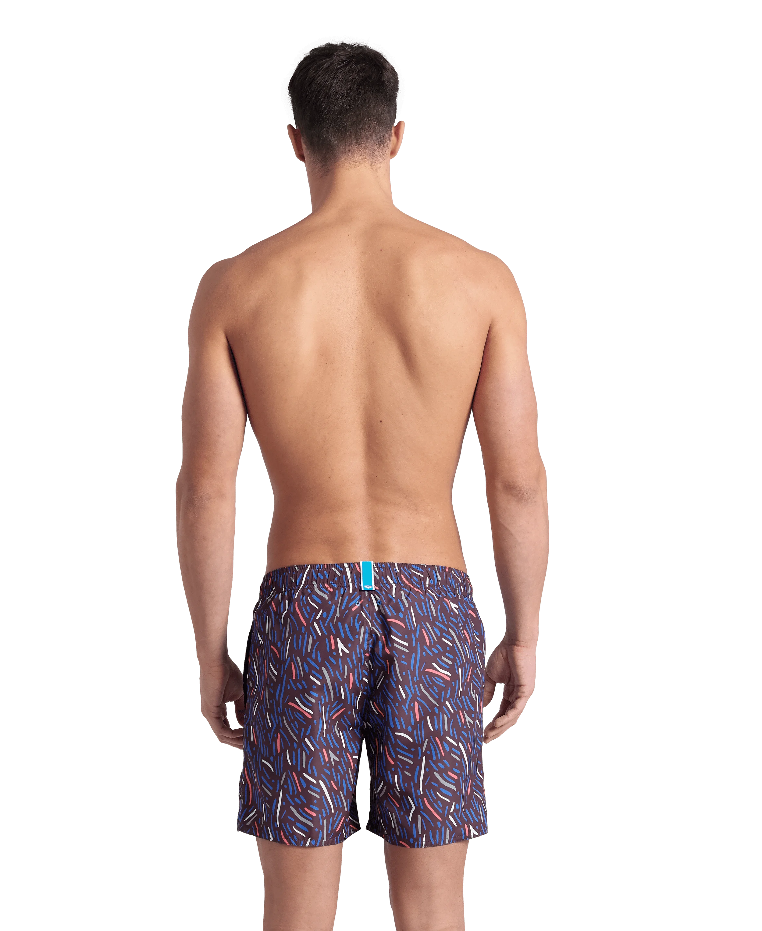 Arena Men Beach Swimwear All Over Water Prints Boxer Sepia Multi Length 41.5cm Last Pieces