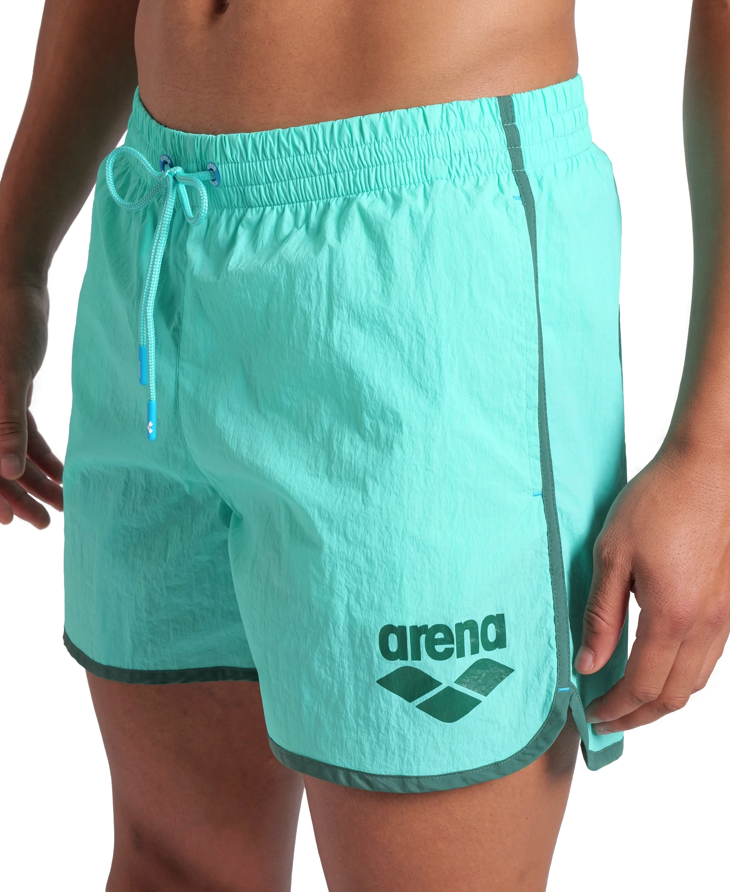 Arena Men Beach Swimwear Big Logo Borders Short Length 36.5cm