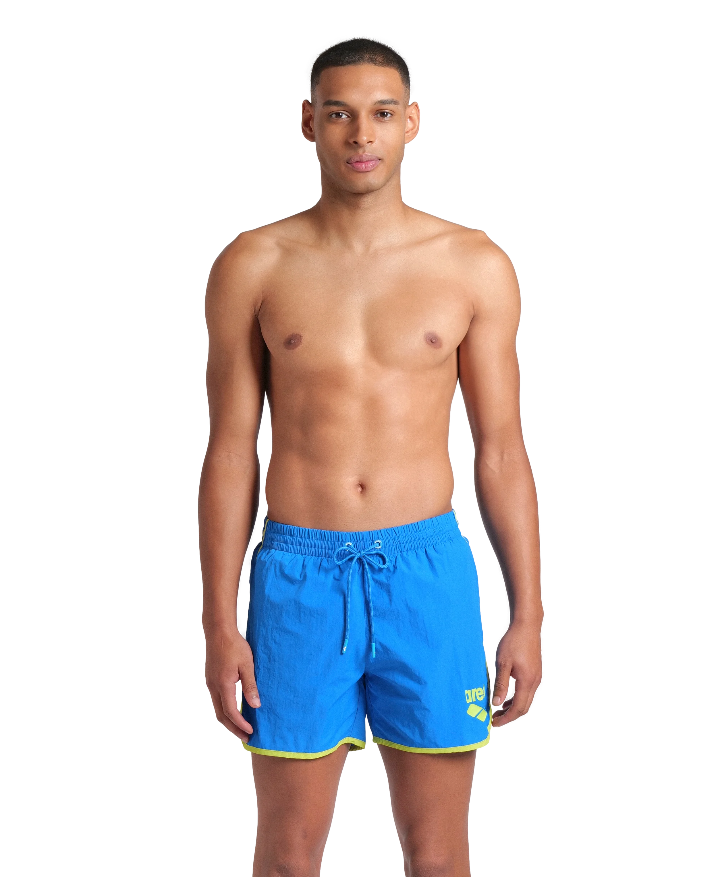 Arena Men Beach Swimwear Big Logo Borders Short Length 36.5cm
