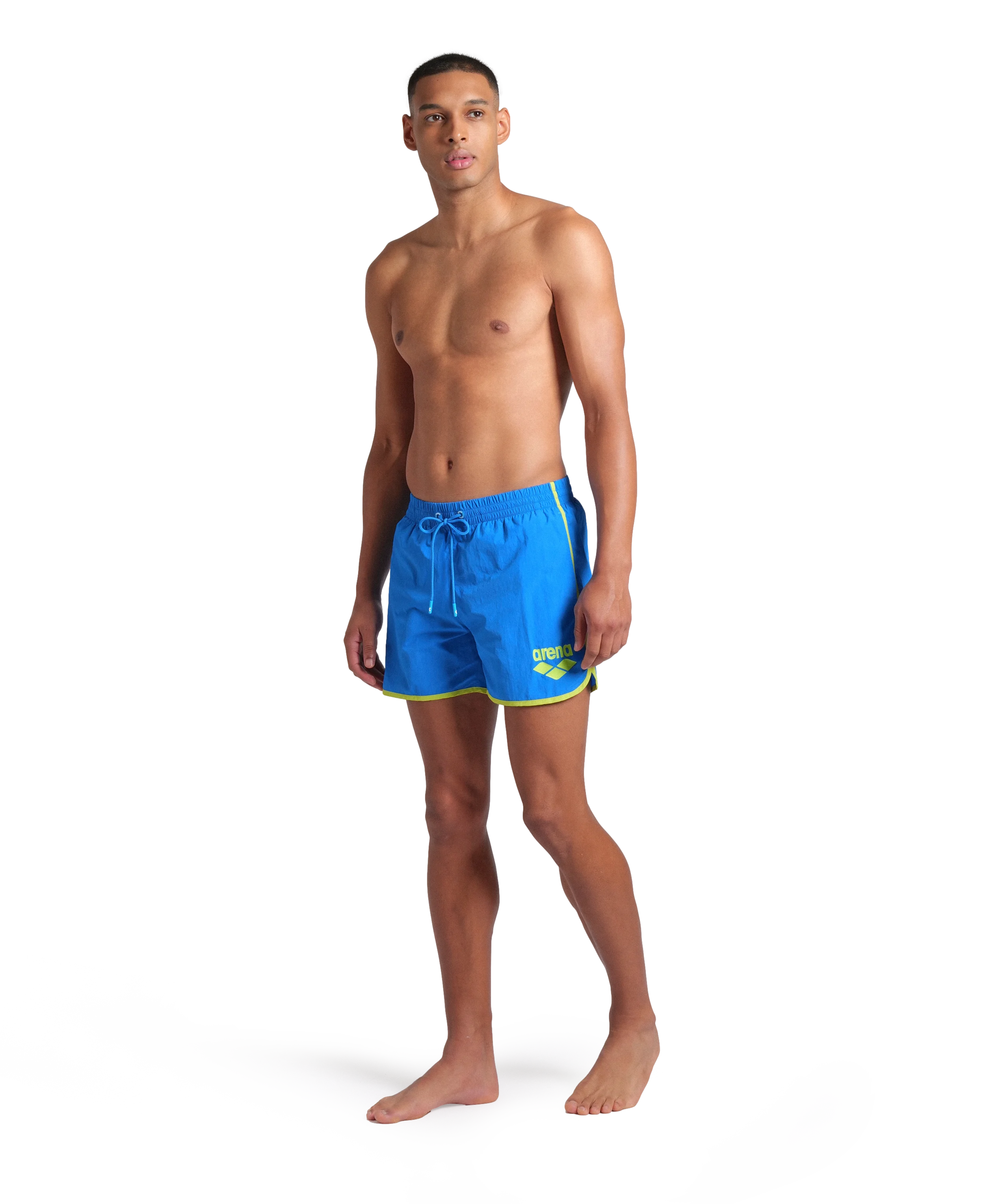 Arena Men Beach Swimwear Big Logo Borders Short Length 36.5cm