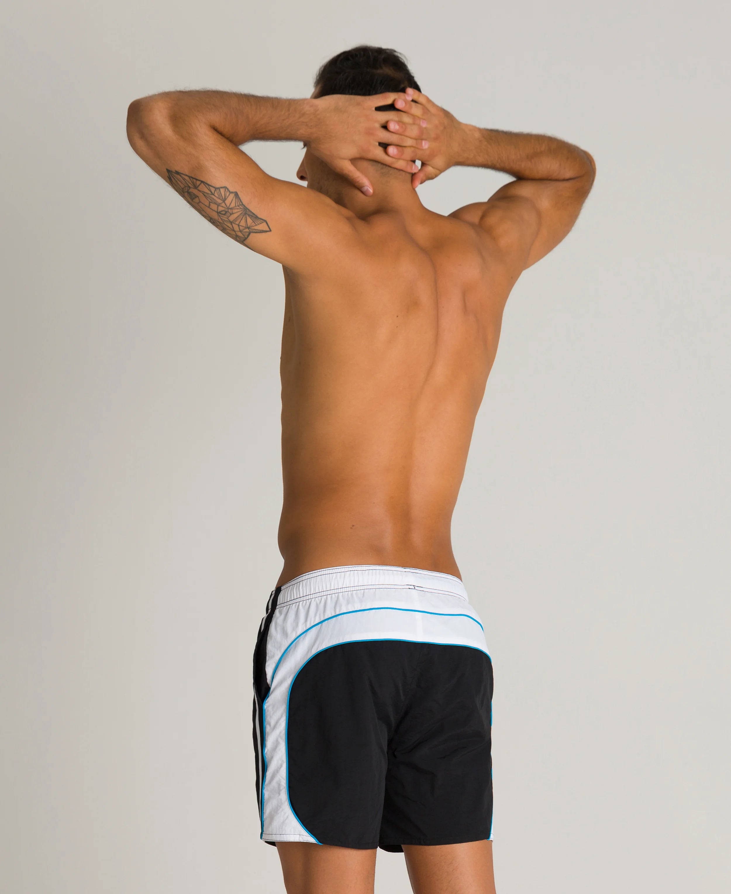 Arena Men Beachwear Swim Boxers Boracay Black White Turquoise 41.5cm