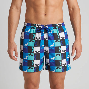 Arena Men Beachwear Swim Boxers Factory Danube Blue Multi 41.5cm