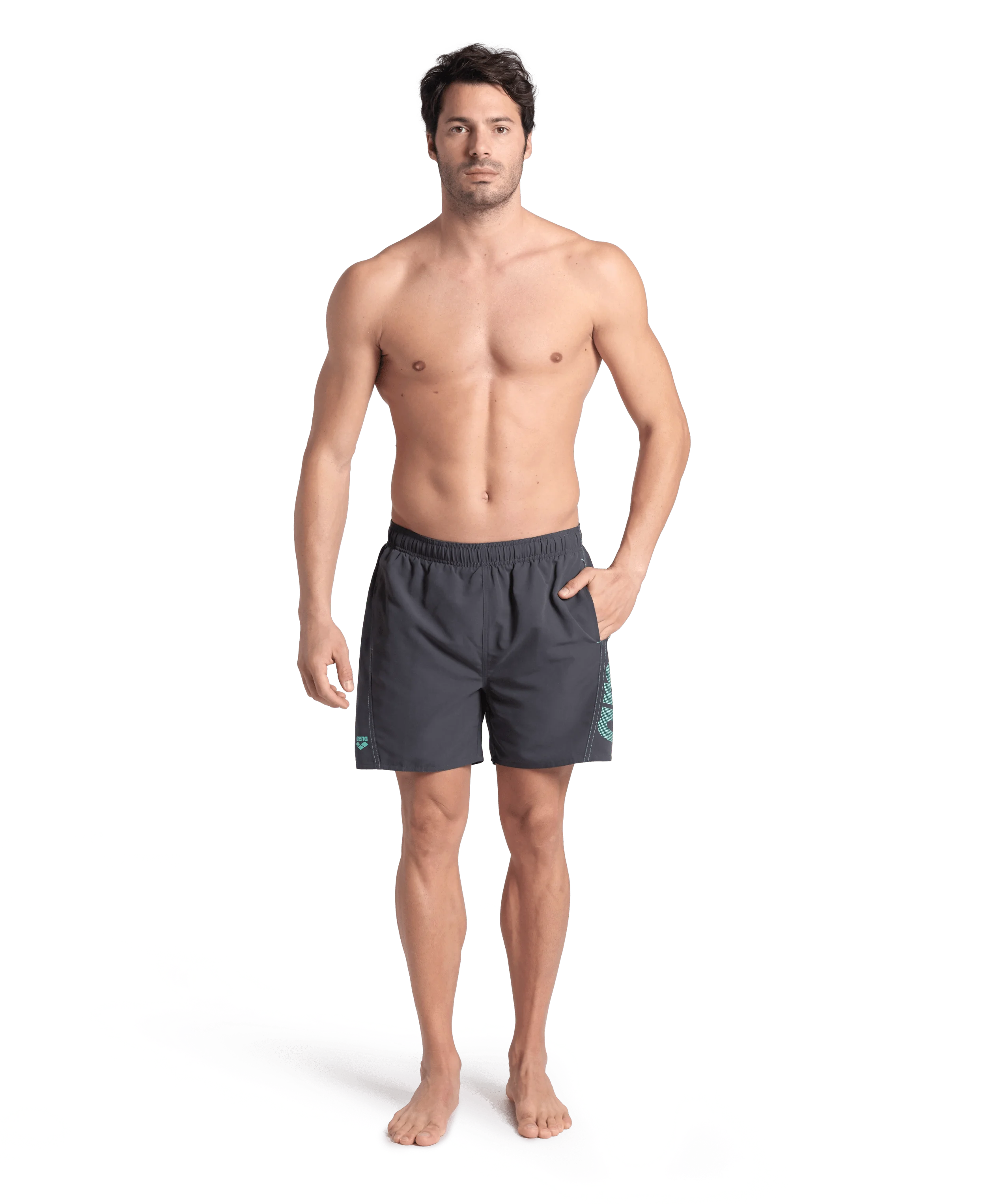Arena Men Beach Swimwear Boxer Logo Fundamentals Recycled Fabric Length 41.5cm