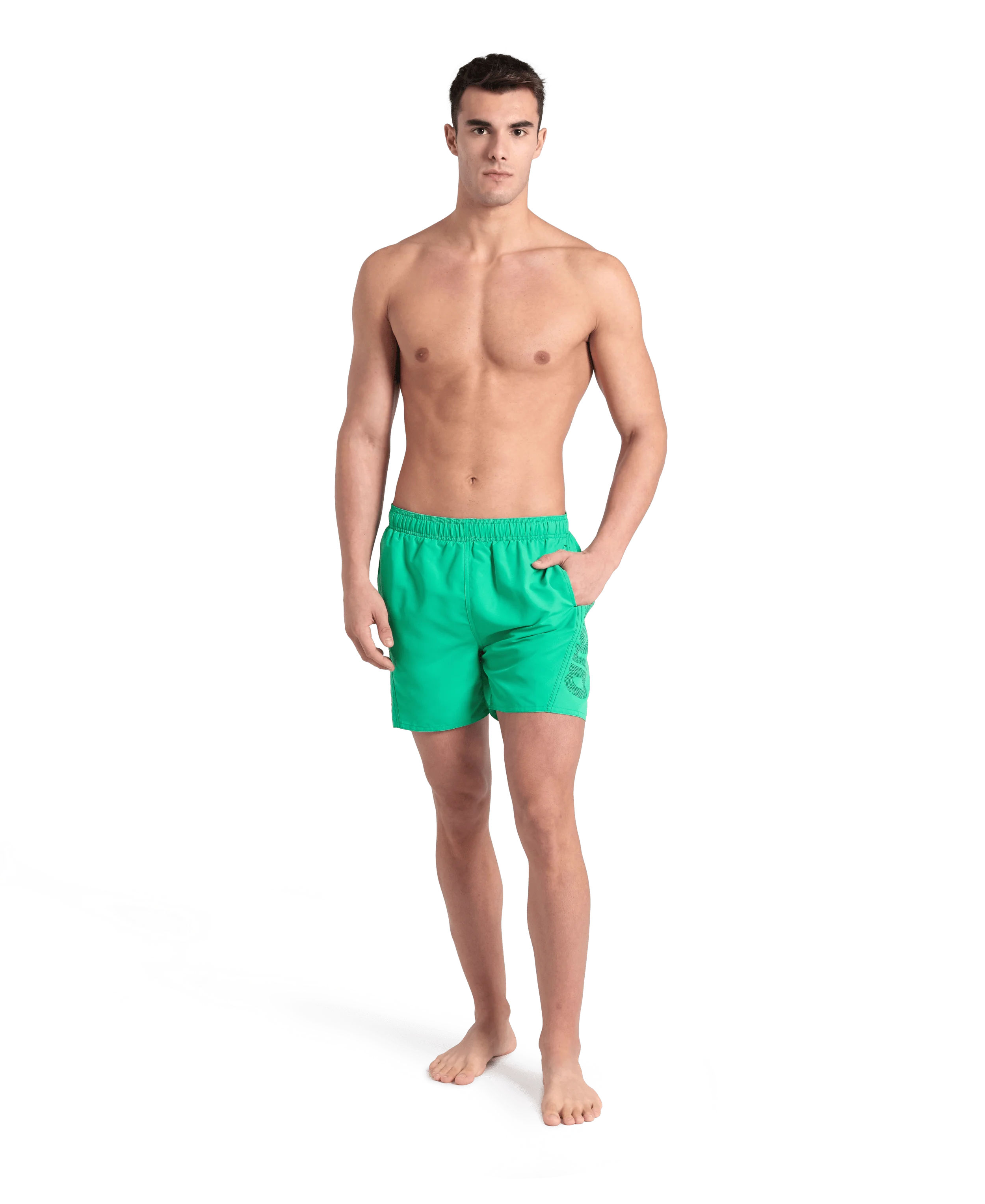 Arena Men Beach Swimwear Boxer Logo Fundamentals Recycled Fabric Length 41.5cm