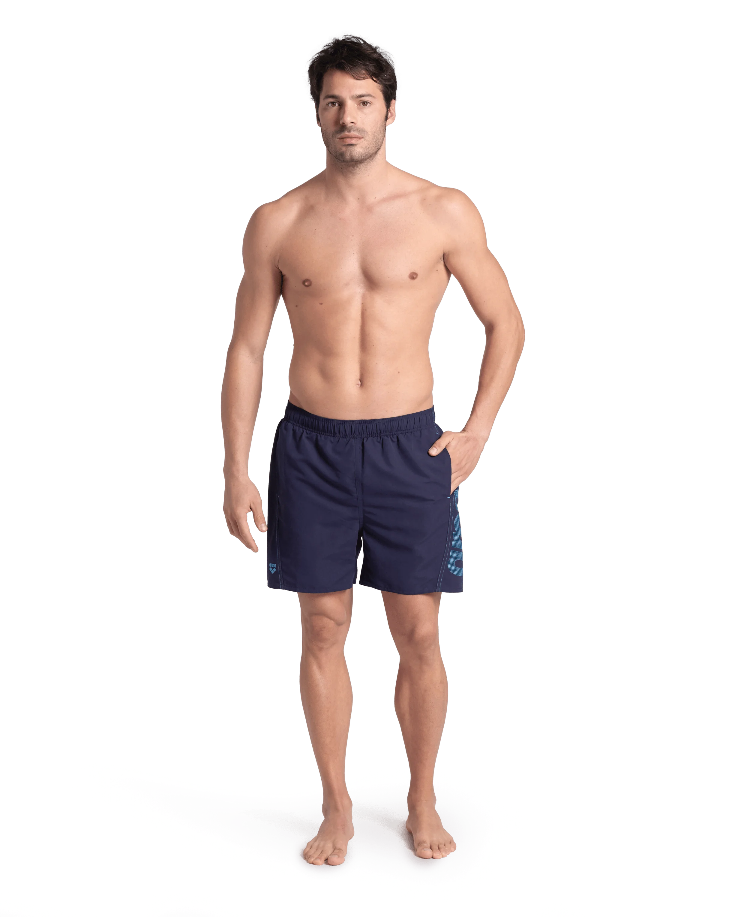 Arena Men Beach Swimwear Boxer Logo Fundamentals Recycled Fabric Length 41.5cm