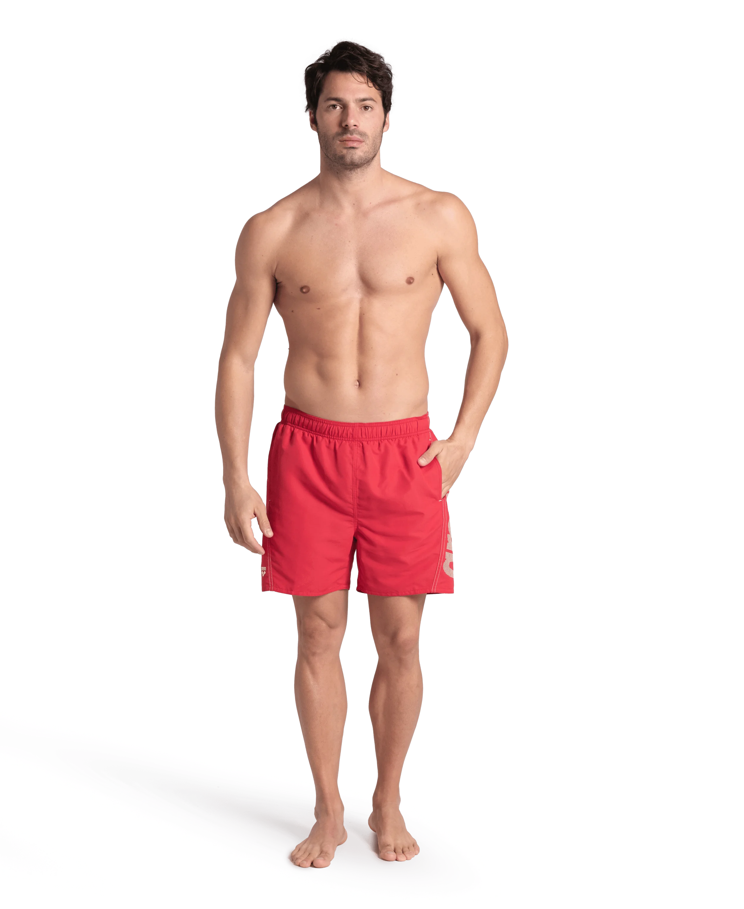 Arena Men Beach Swimwear Boxer Logo Fundamentals Recycled Fabric Length 41.5cm