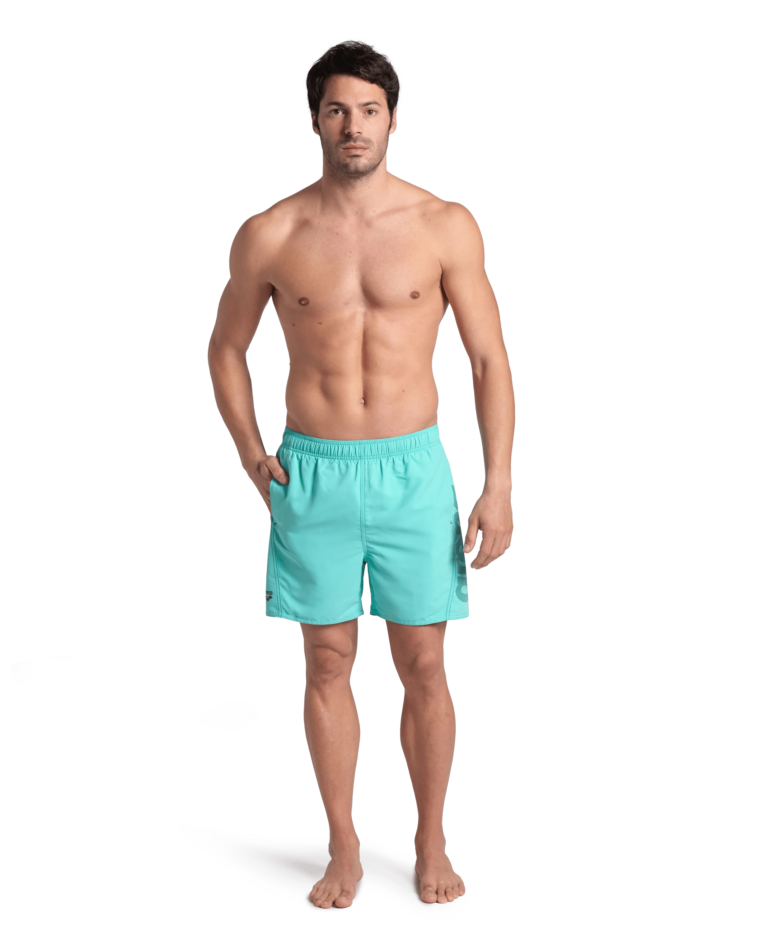 Arena Men Beach Swimwear Boxer Logo Fundamentals Recycled Fabric Length 41.5cm