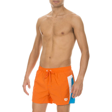 Arena Men Beach Swimwear Fundamentals Panels X-Short Mango Turquoise White Length 32cm Last Piece