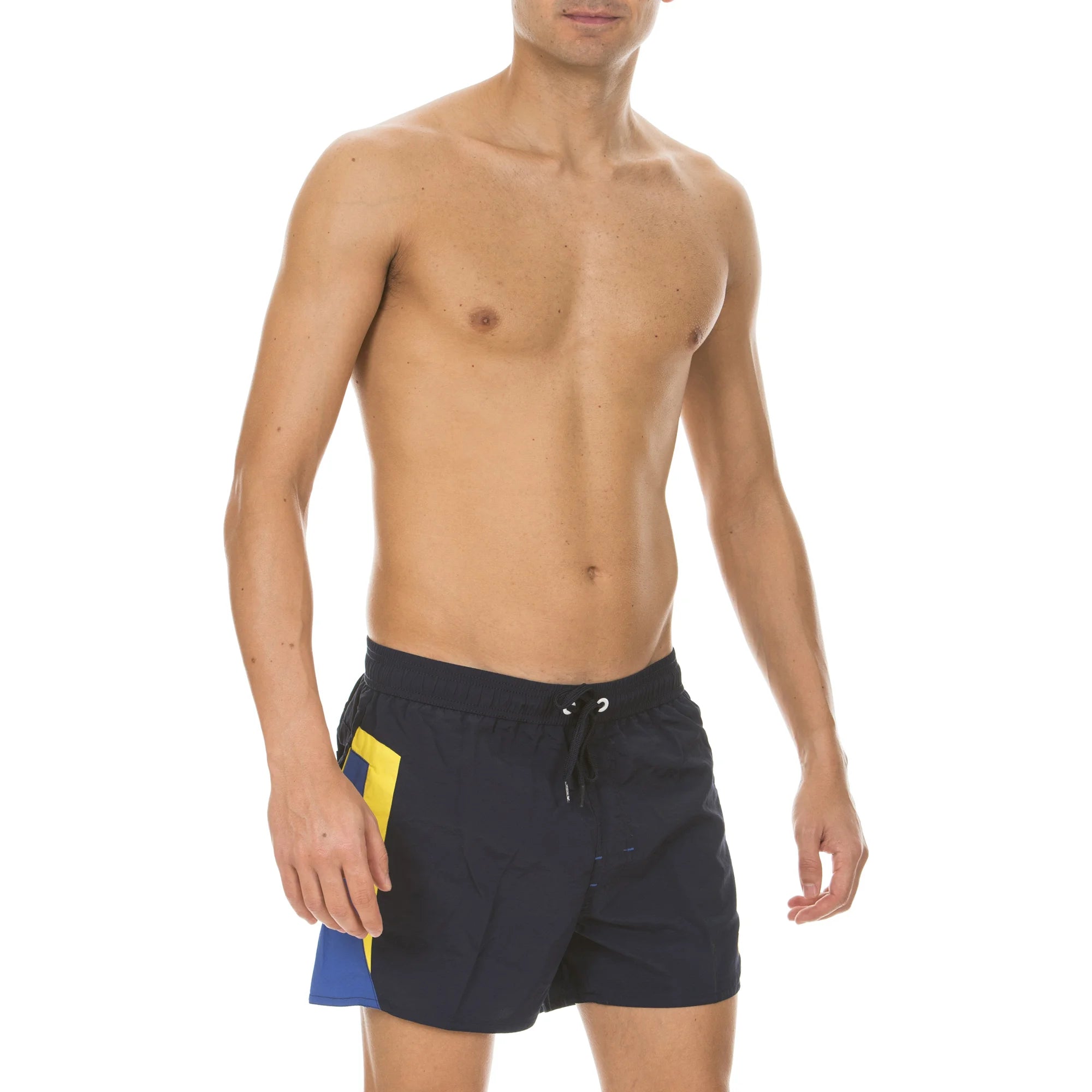 Arena Men Beach Swim X-Shorts Fundamentals Panels Navy Royal Yellow Star 32cm