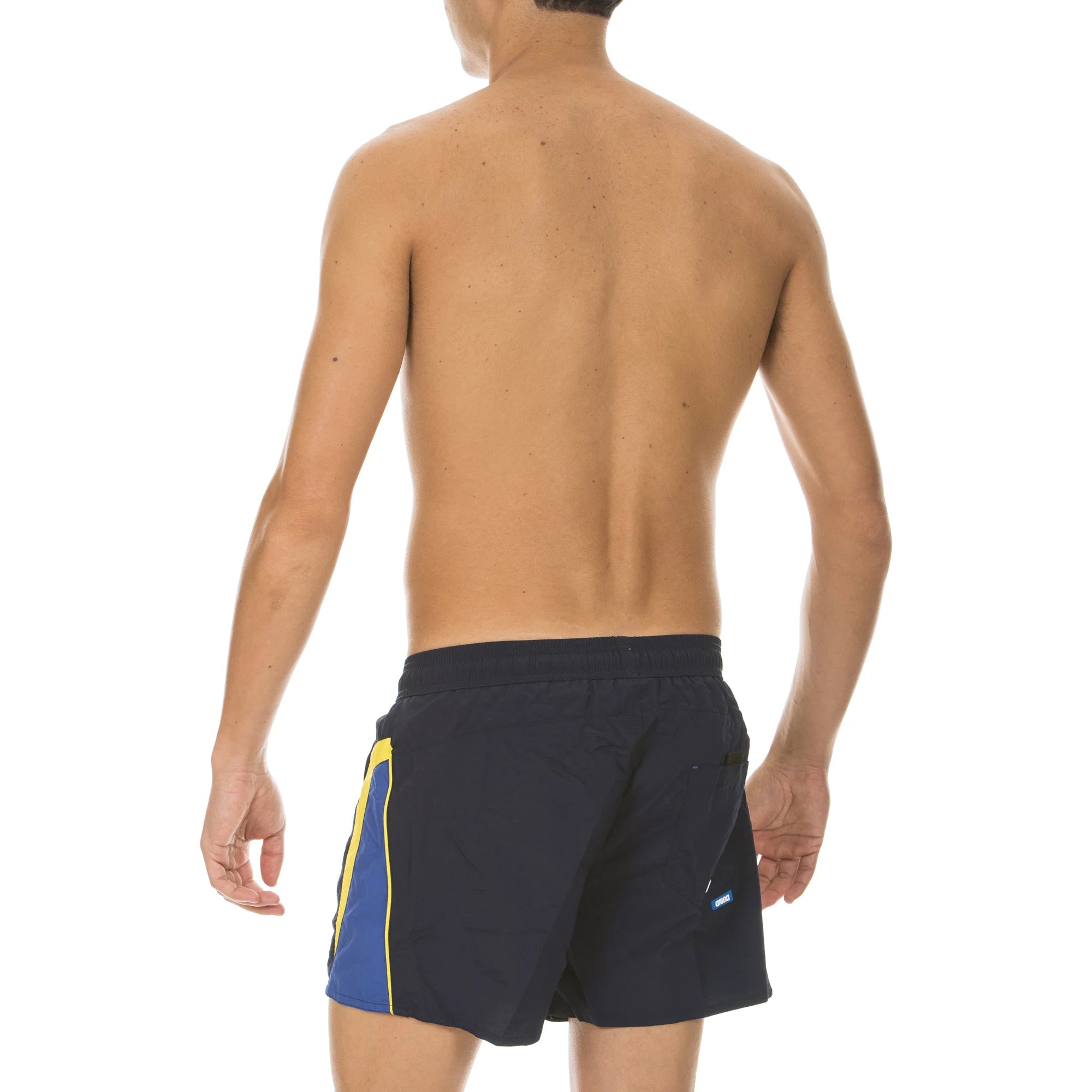 Arena Men Beach Swim X-Shorts Fundamentals Panels Navy Royal Yellow Star 32cm
