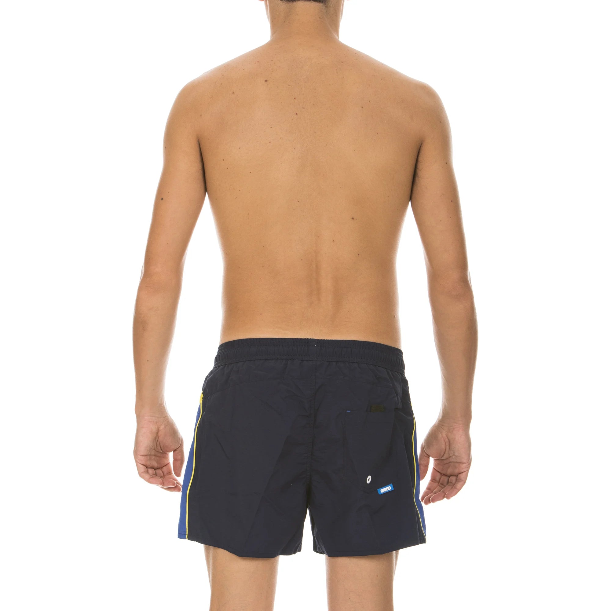 Arena Men Beach Swim X-Shorts Fundamentals Panels Navy Royal Yellow Star 32cm