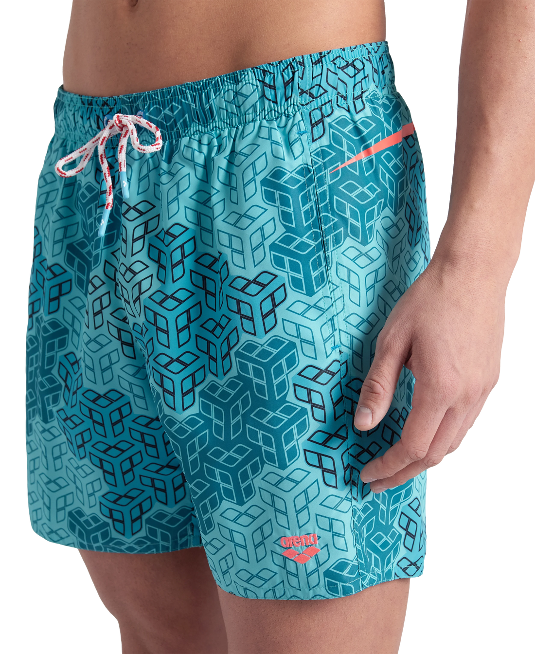 Arena Men Beachwear Swim Boxers Prints All Over Water Multi Fluo Red 41.5cm