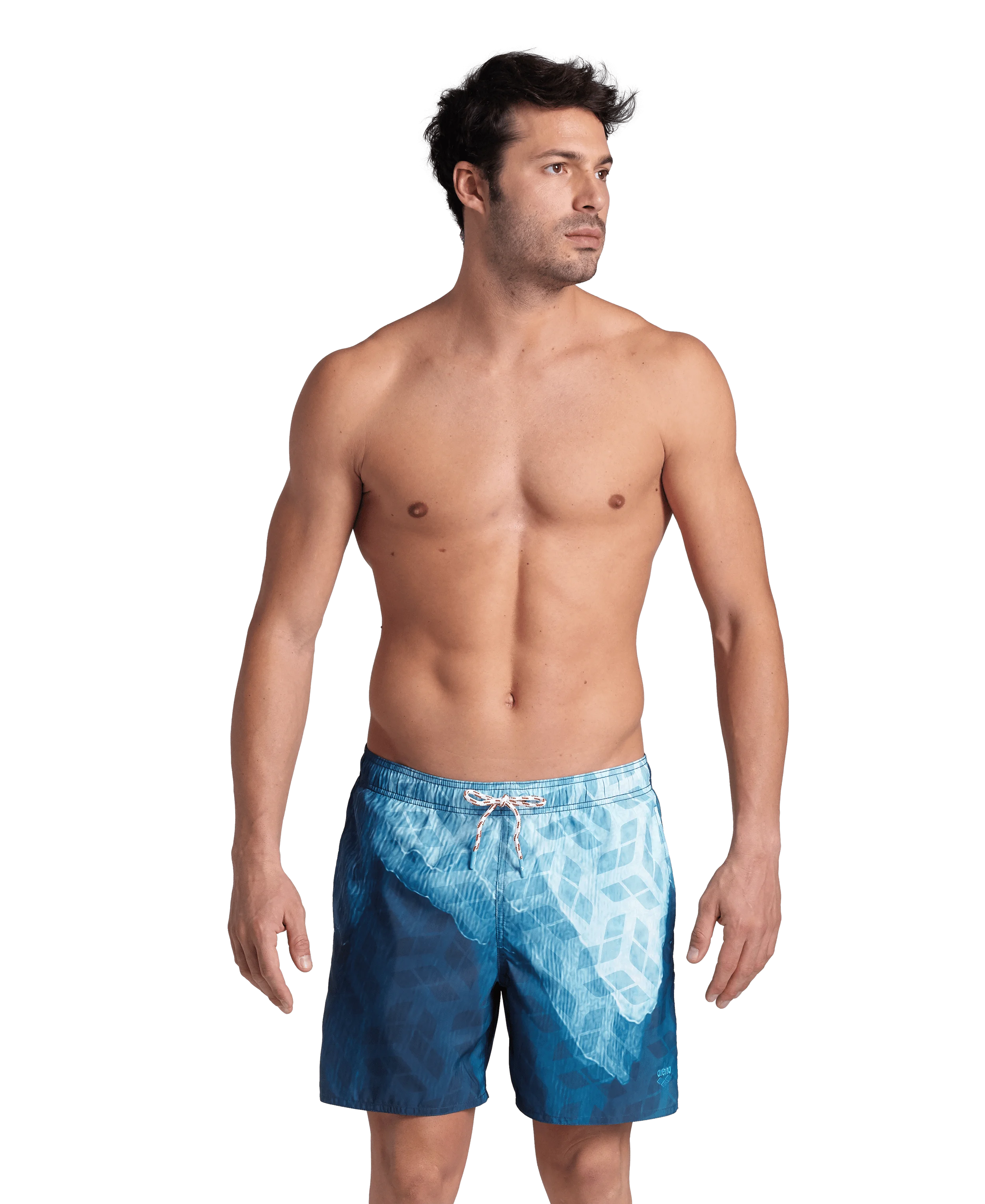 Arena Men Beachwear Swim Boxers Prints All Over White Water Monogram 41.5cm