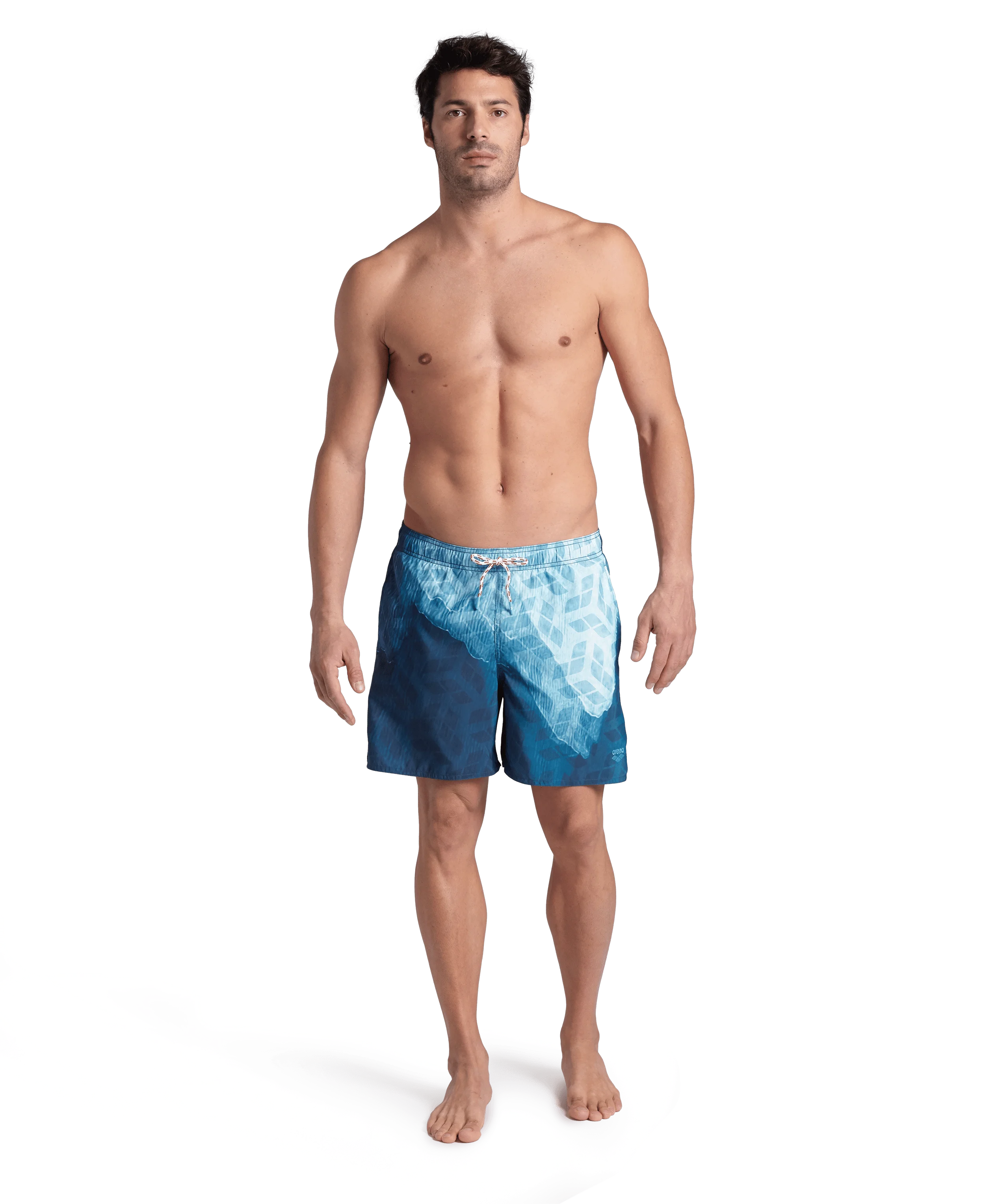 Arena Men Beach Swimwear Prints All Over Boxer White Water Monogram Length 41.5cm