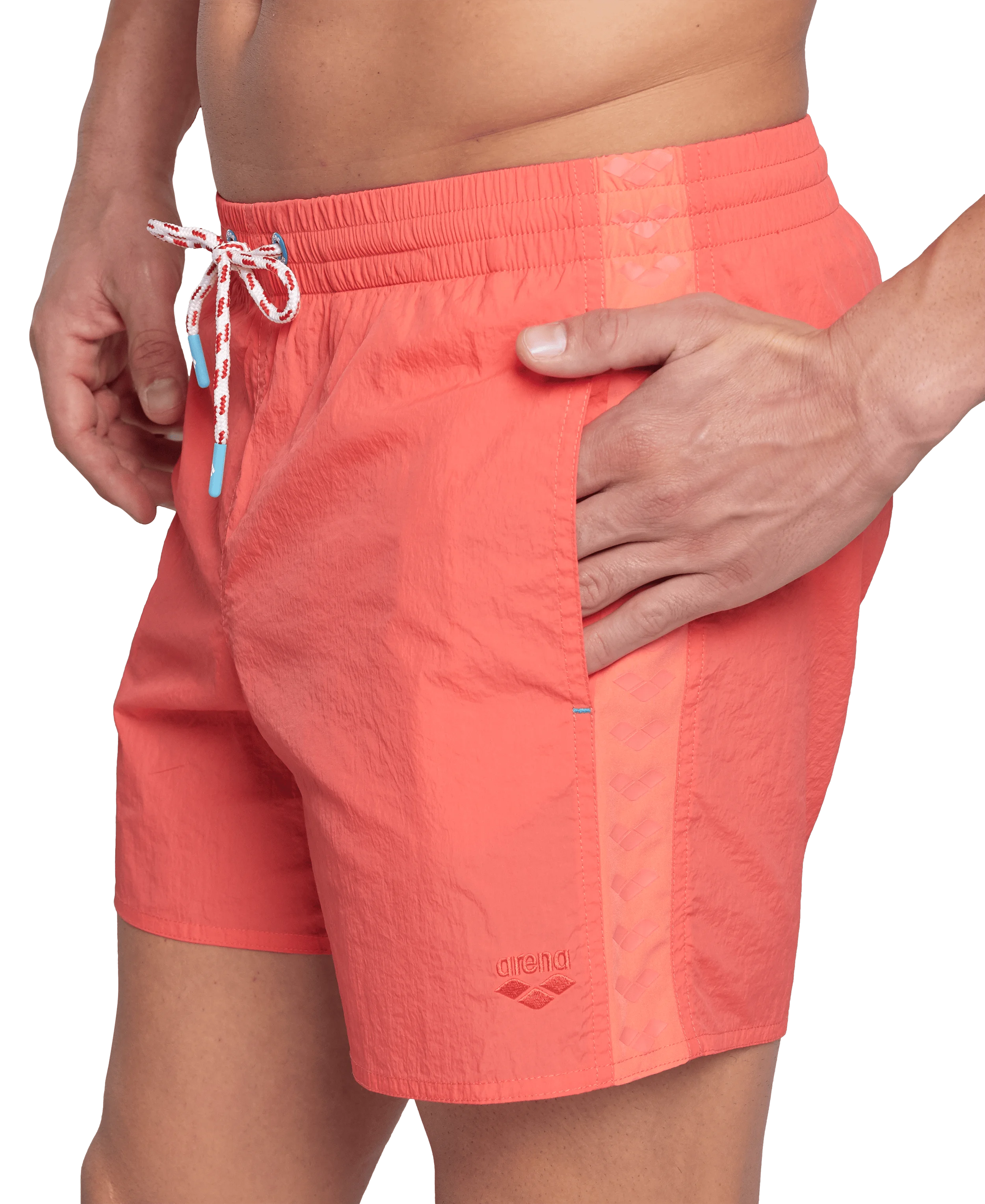 Arena Men Beach Swimwear Short Team Stripe Solid Length 36.5cm