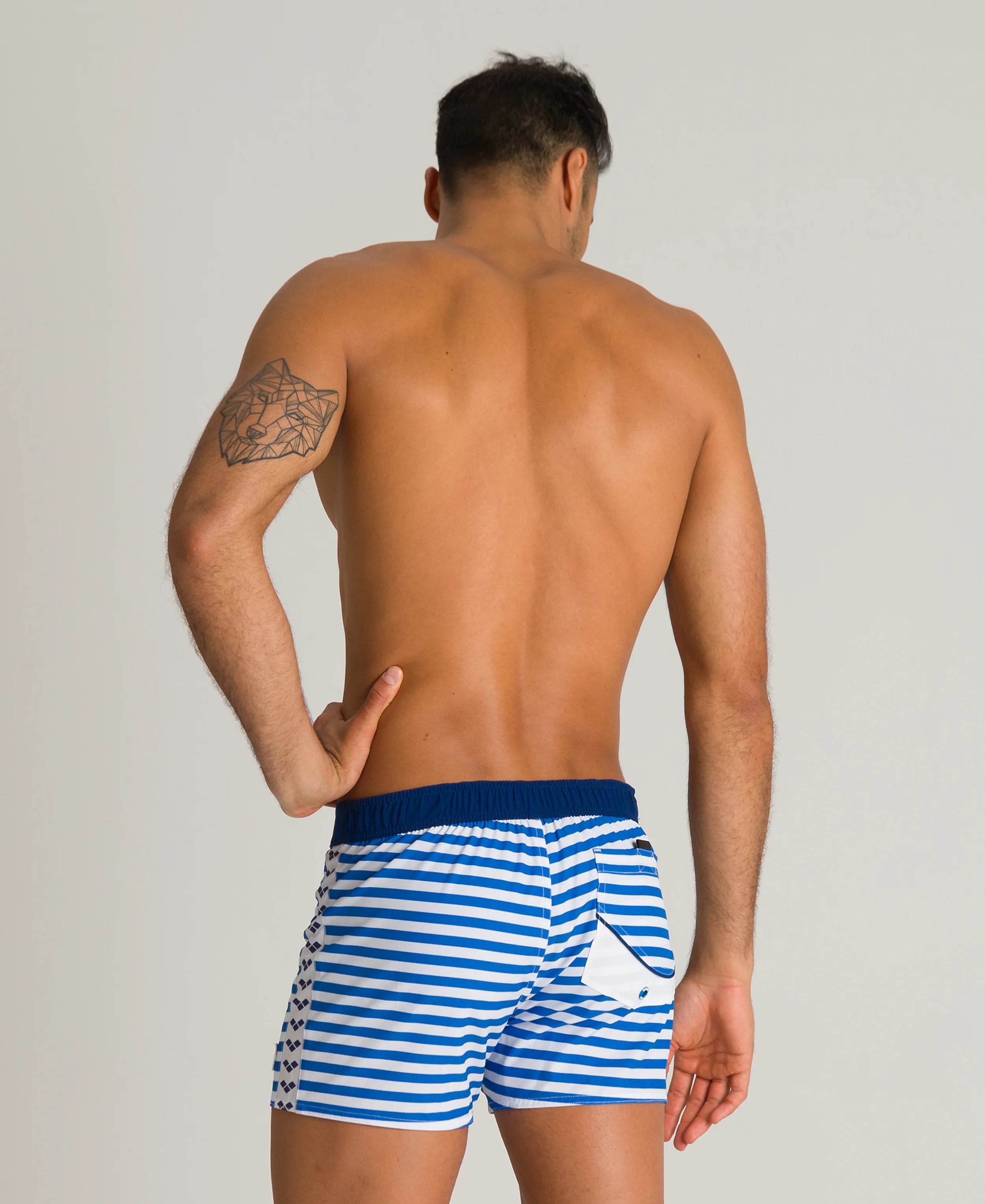 Arena Men Beach Swim X-Shorts Icons Printed Royal Navy White 32cm