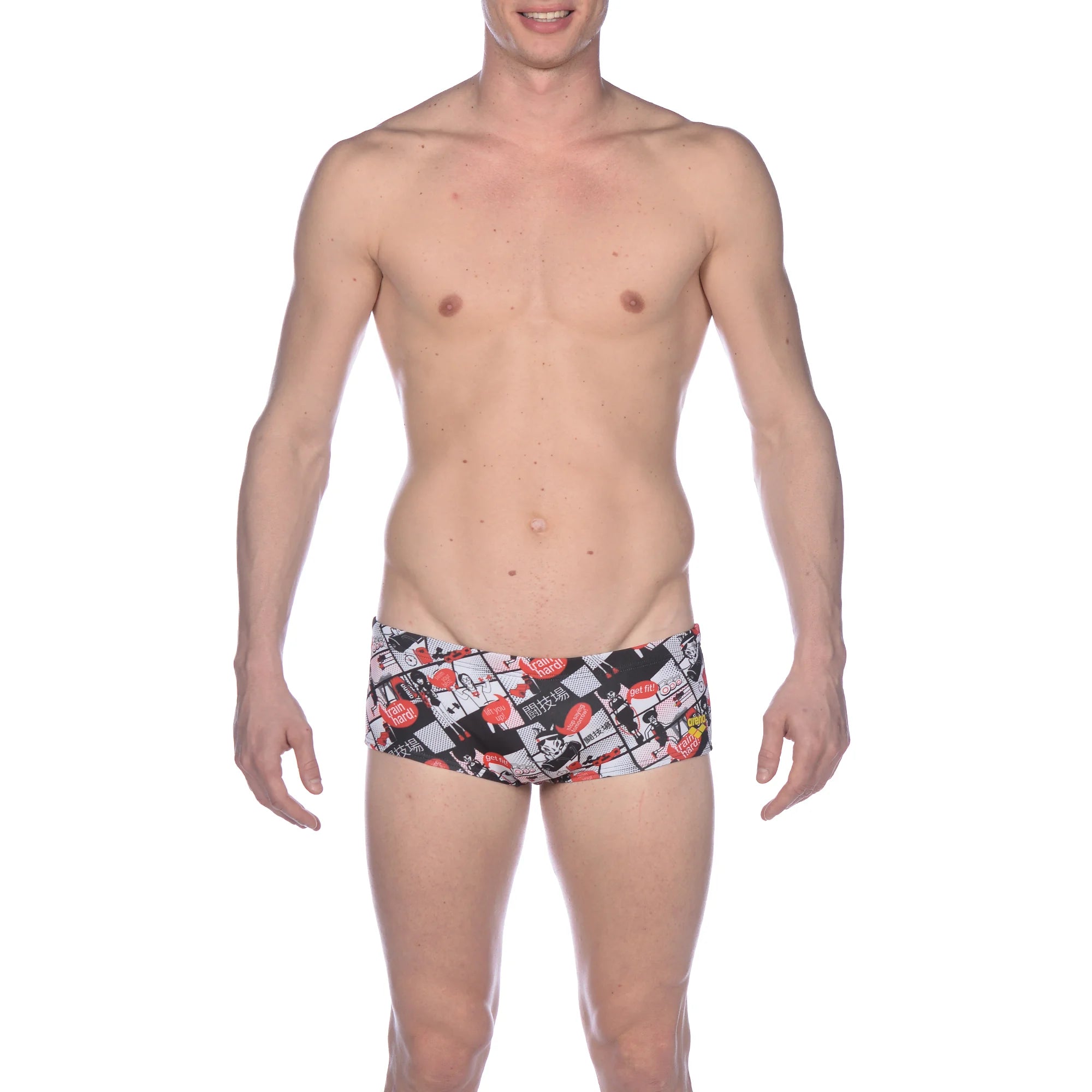Arena Men Training Low Waist Swim Shorts Comics Race 17cm