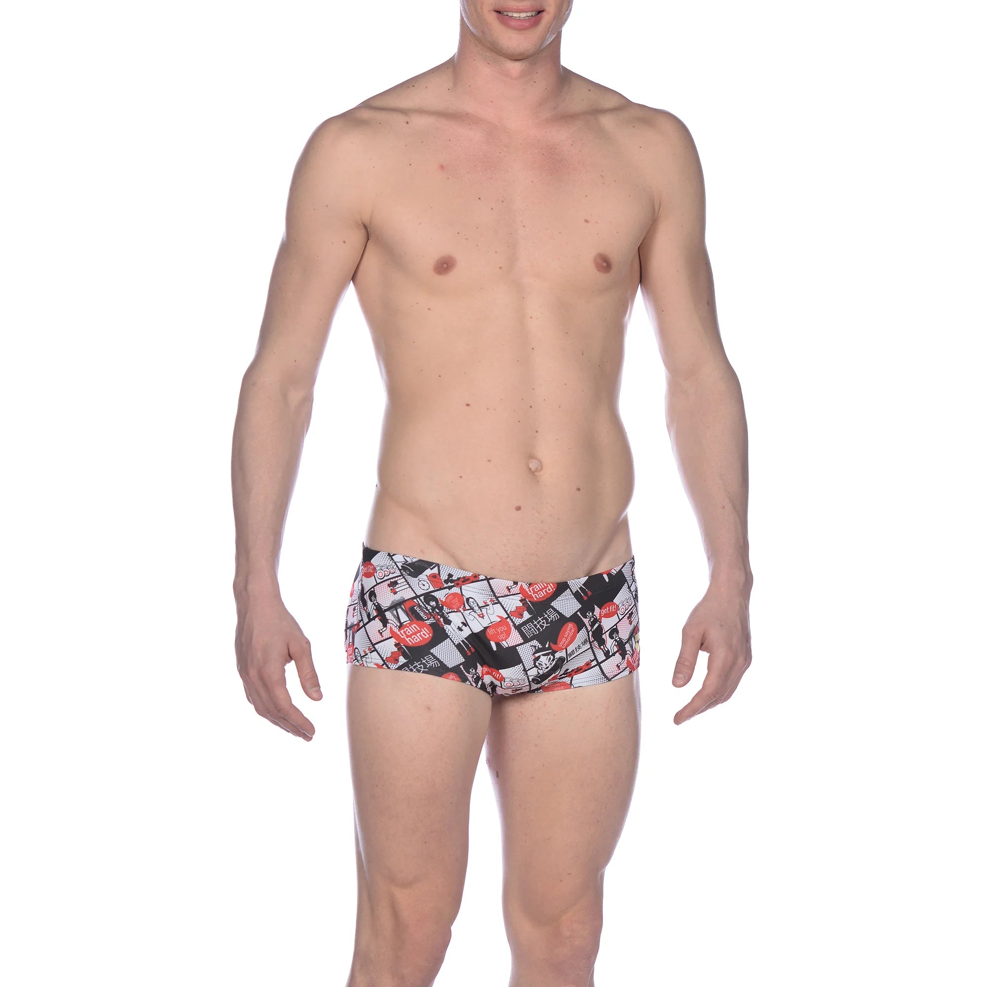 Arena Men Training Low Waist Swim Shorts Comics Race 17cm