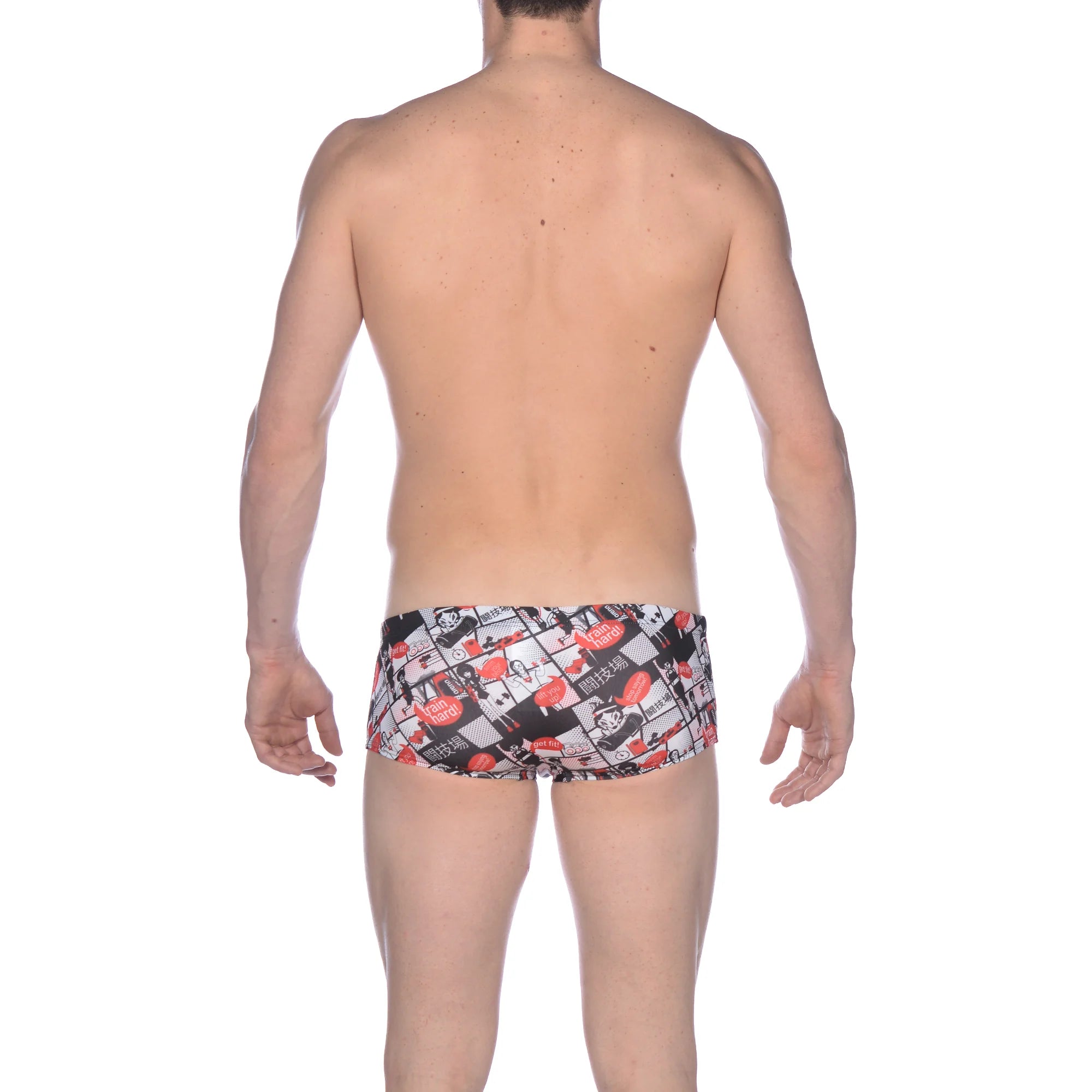 Arena Men Training Low Waist Swim Shorts Comics Race 17cm