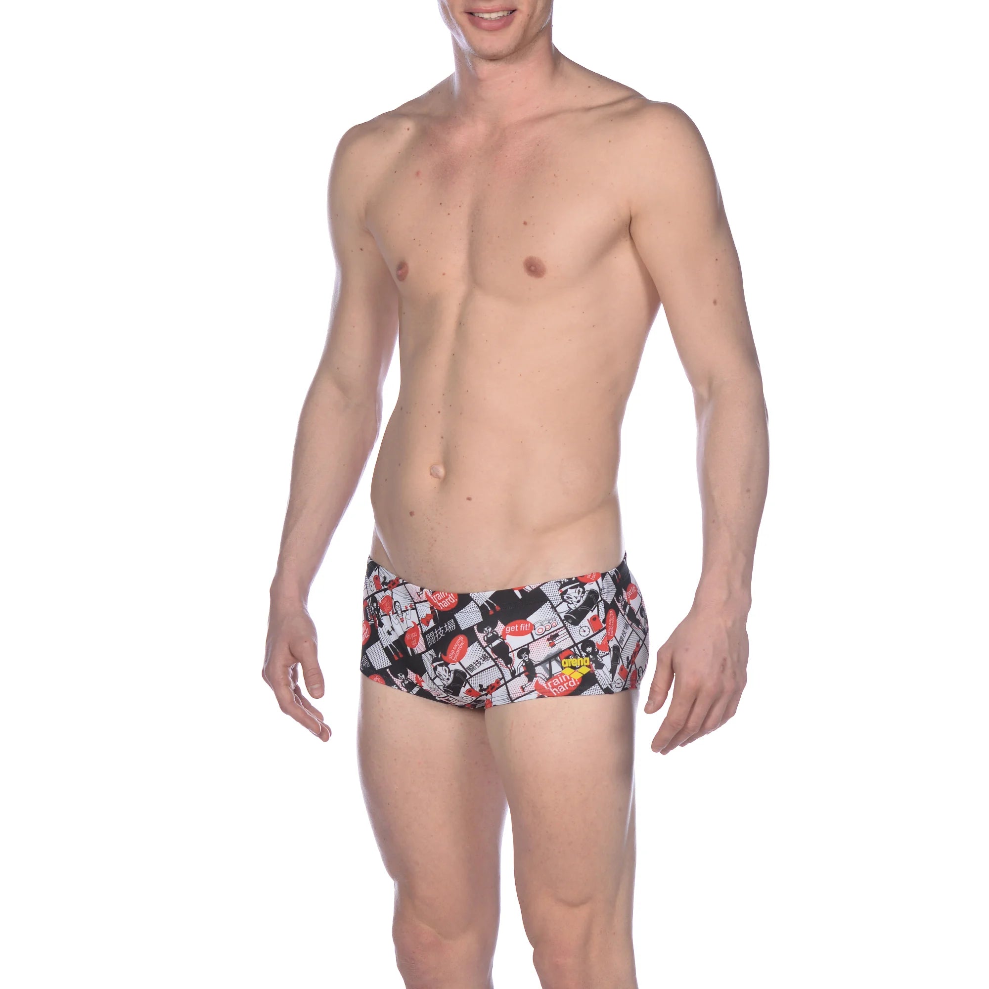Arena Men Training Low Waist Swim Shorts Comics Race 17cm