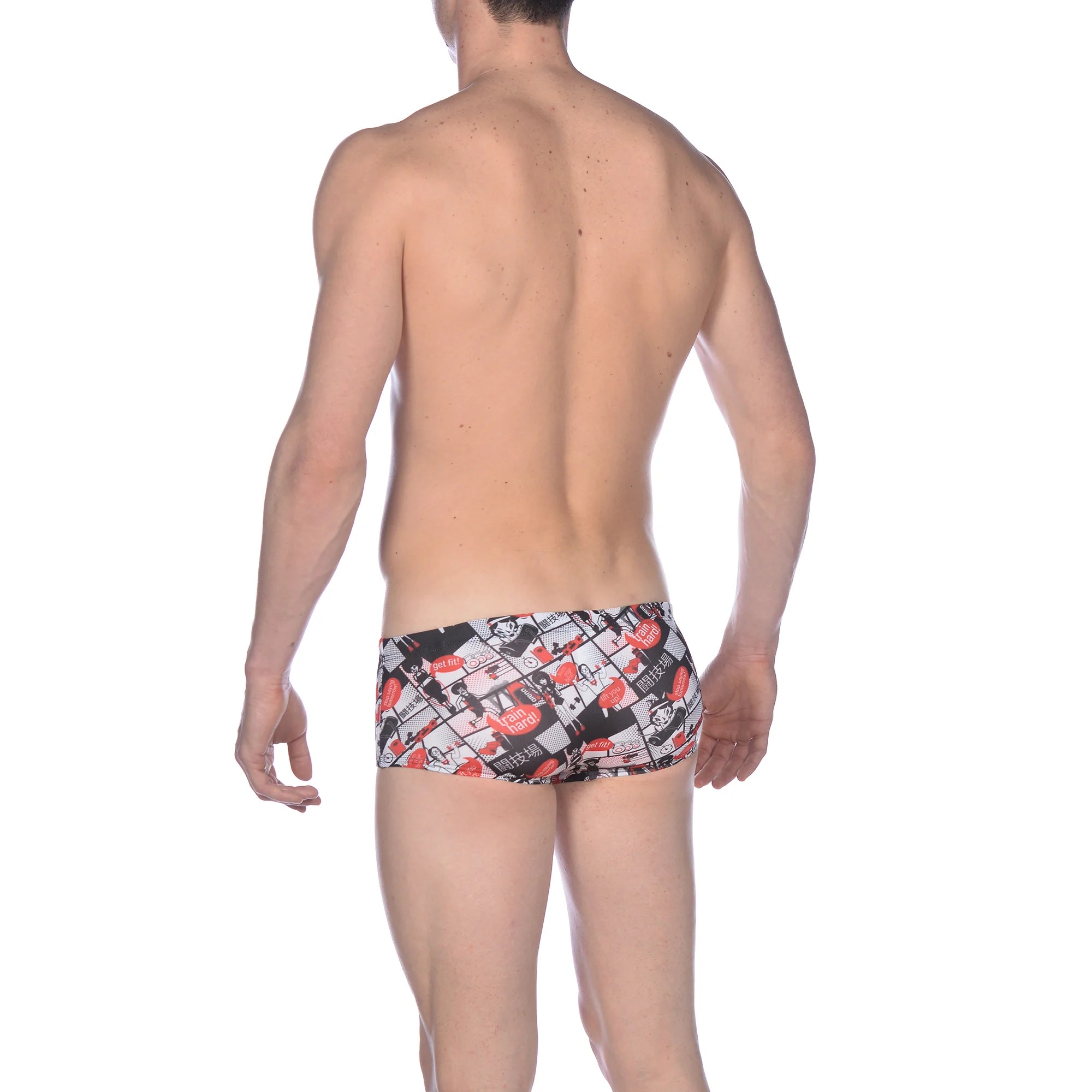 Arena Men Training Low Waist Swim Shorts Comics Race 17cm