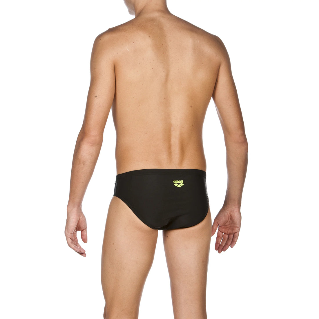 Arena Men Training Swimwear Brief Backjump Black Leaf Length 7cm Last Piece