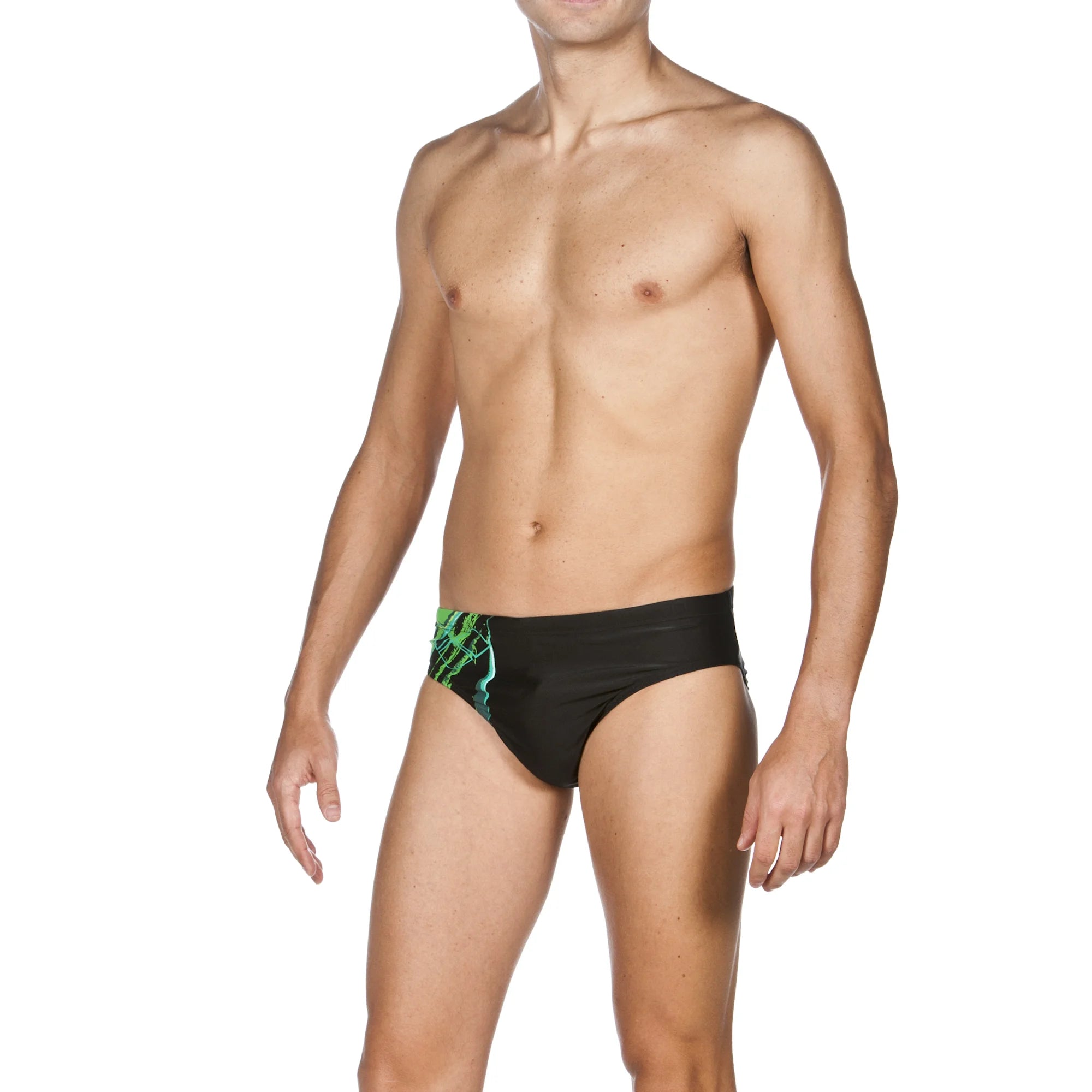 Arena Men Training Swim Briefs Backjump Black Leaf 7cm
