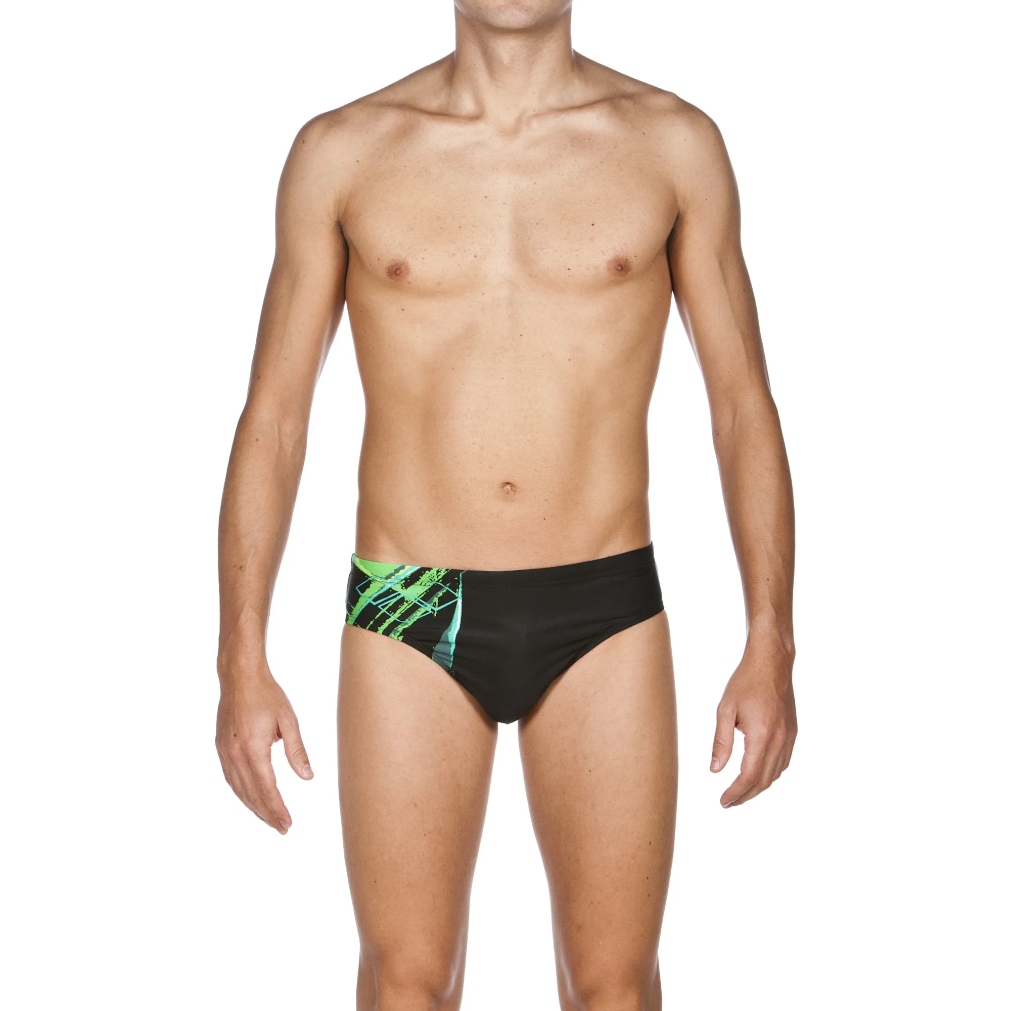 Arena Men Training Swim Briefs Backjump Black Leaf 7cm