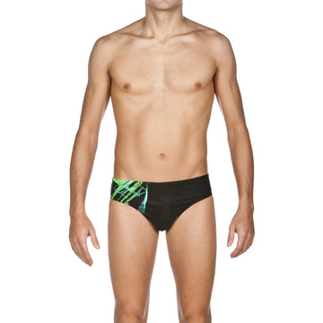 Arena Men Training Swim Briefs Backjump Black Leaf 7cm