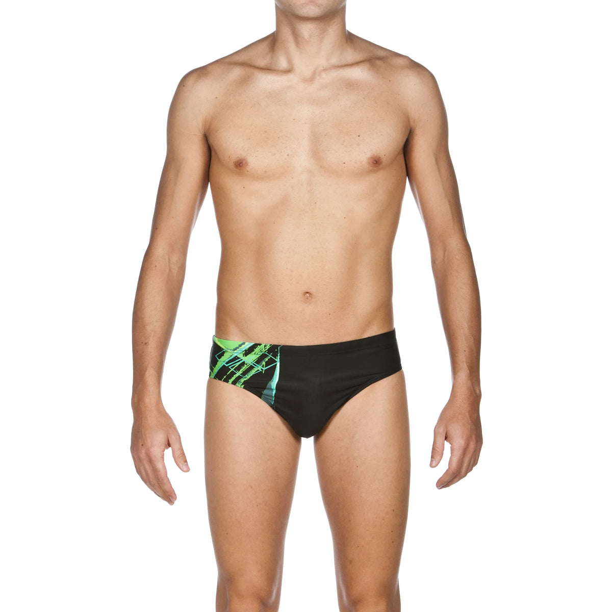 Arena Men Training Swim Briefs Backjump Black Leaf 7cm