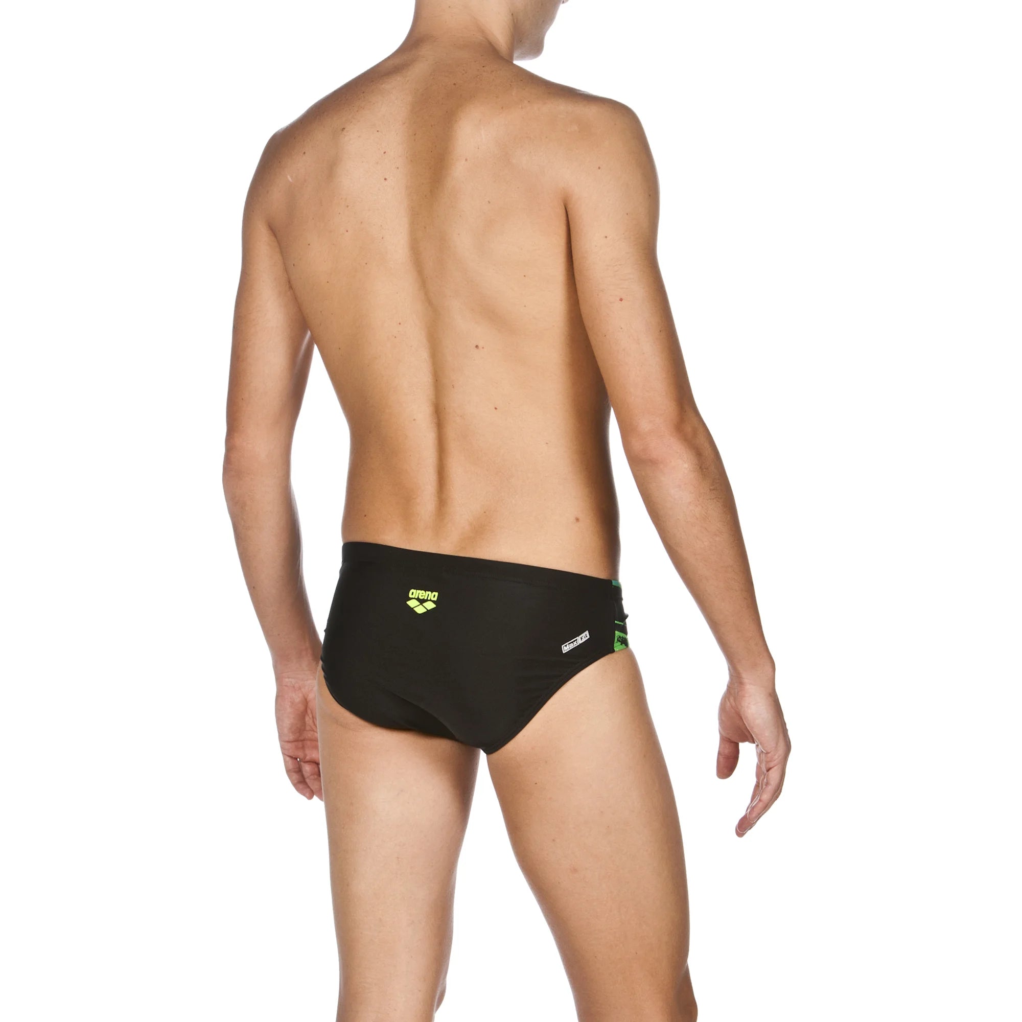 Arena Men Training Swim Briefs Backjump Black Leaf 7cm