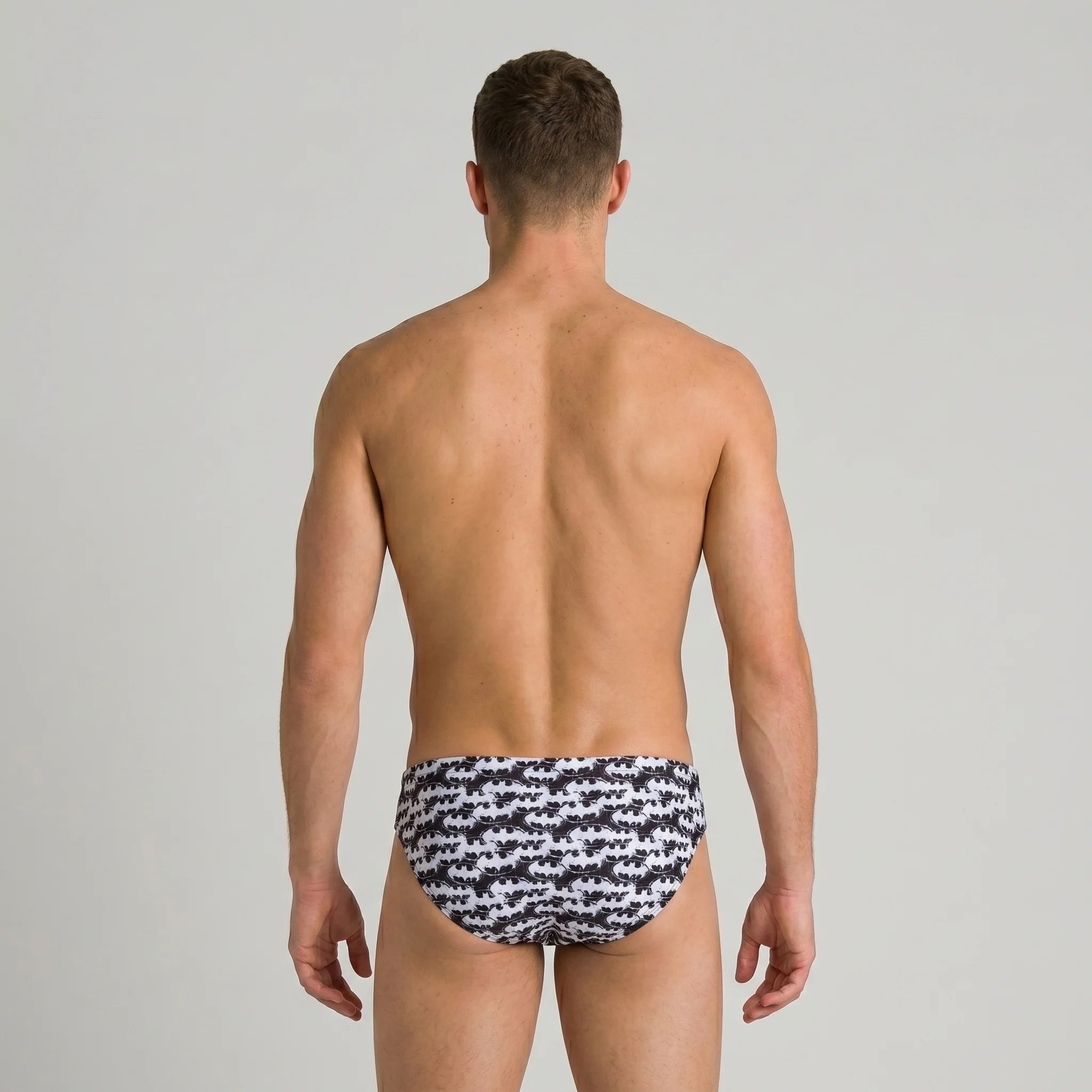 Arena Men Training Swim Briefs Batman Black White All Over Print 7cm