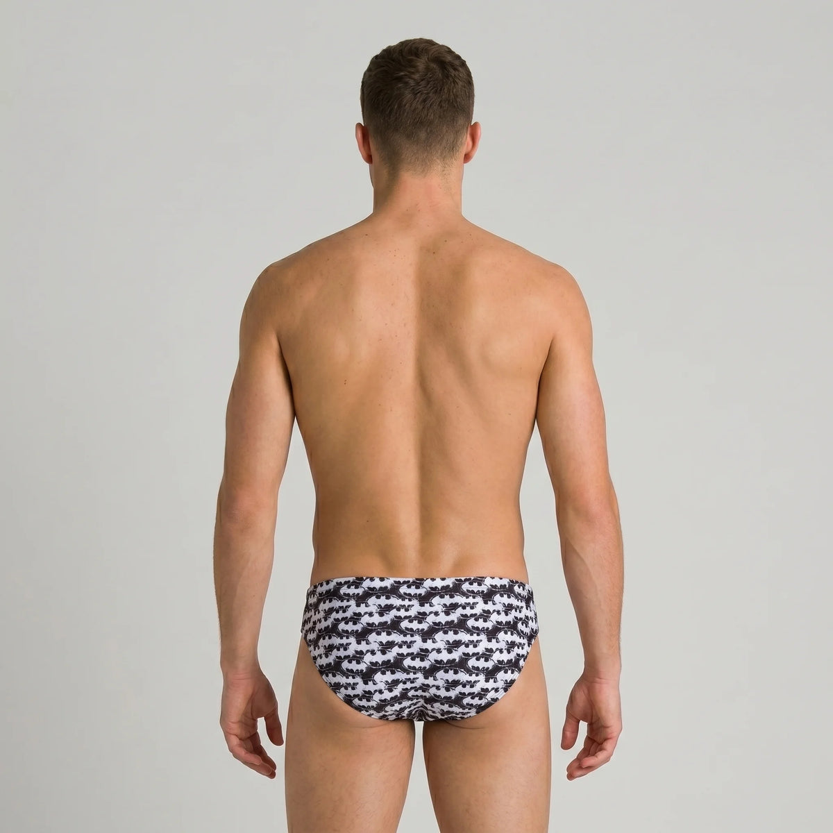 Arena Men Training Swim Briefs Batman Black White All Over Print 7cm