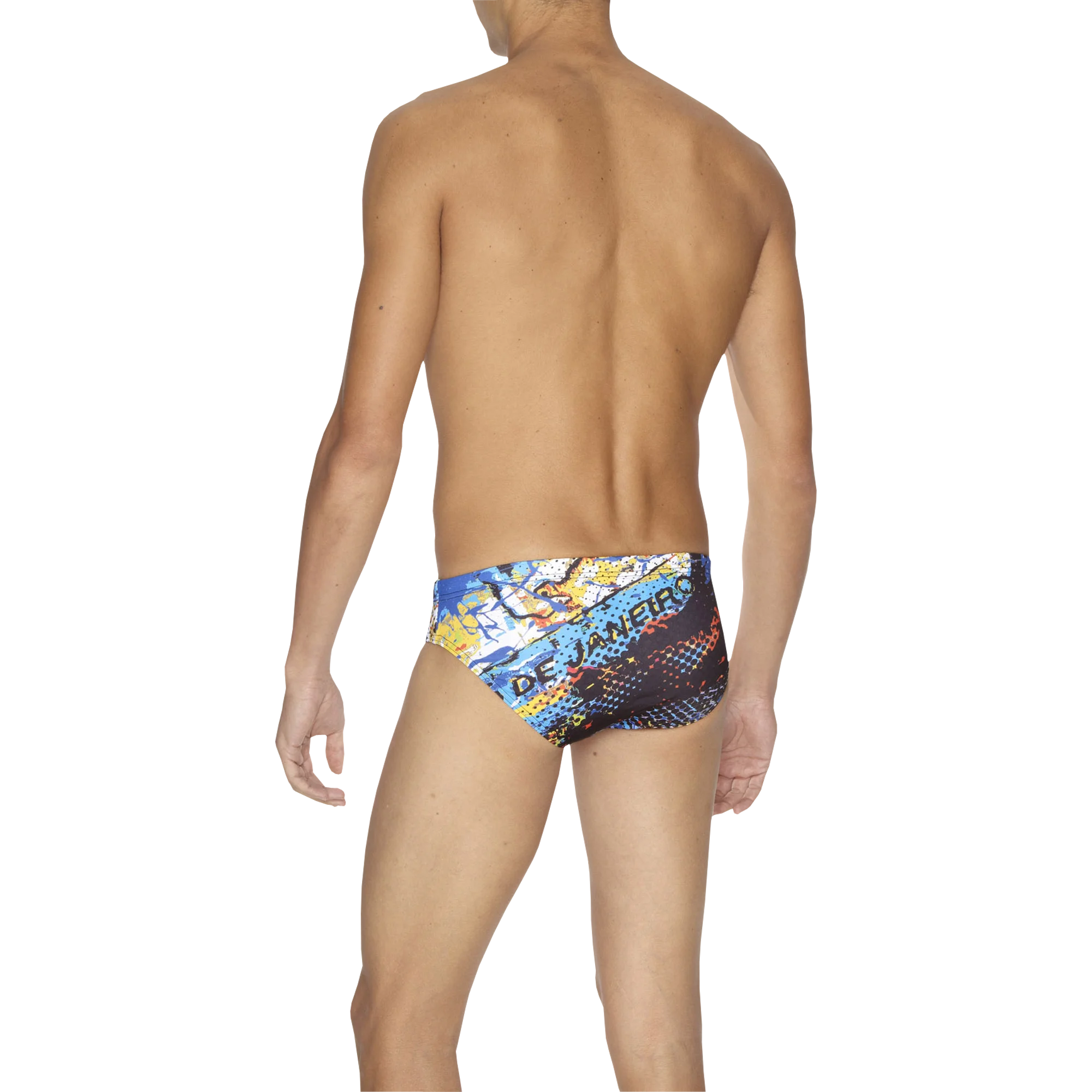 Arena Men Training Swim Briefs Carioca Black Multi 7cm