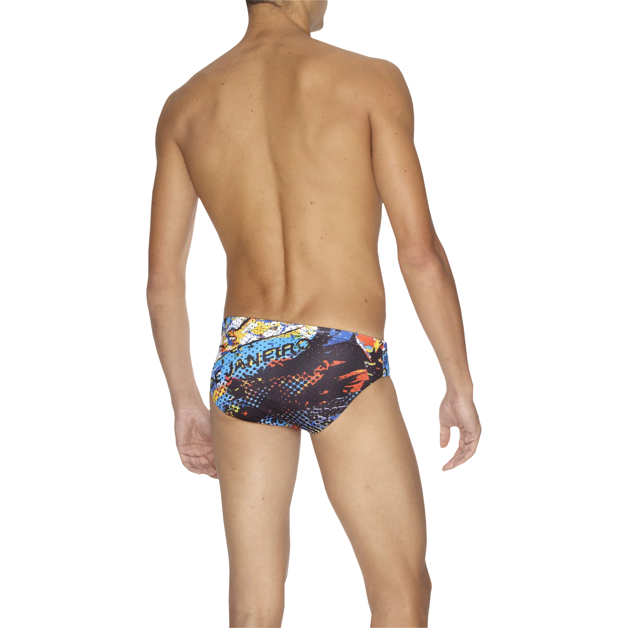 Arena Men Training Swim Briefs Carioca Black Multi 7cm