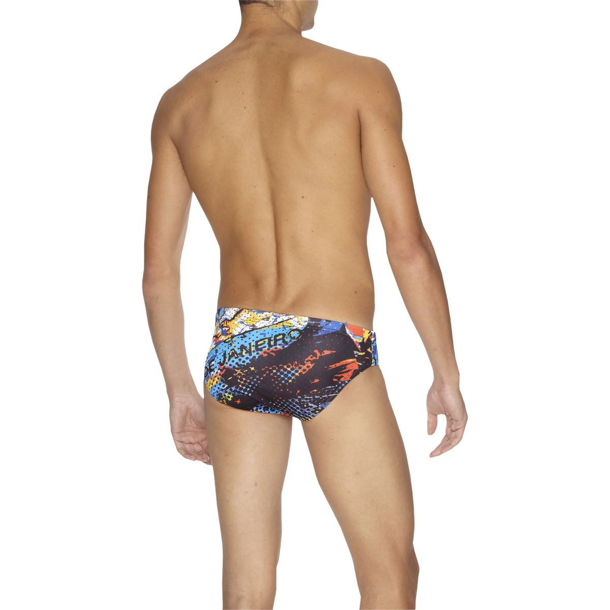 Arena Men Training Swim Briefs Carioca Black Multi 7cm