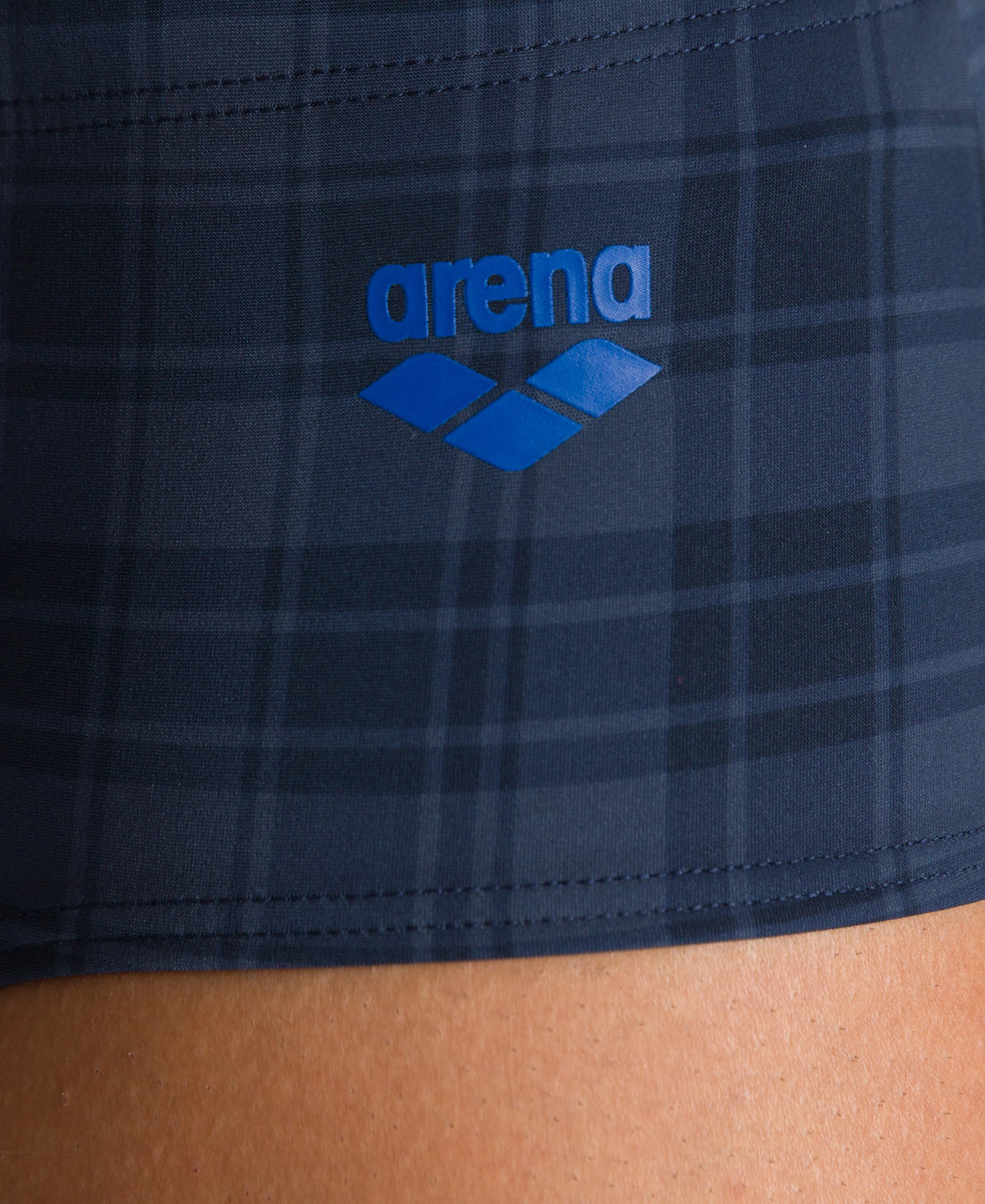 Arena Men Training Swimwear Brief Checks Navy Length 12cm Last Piece