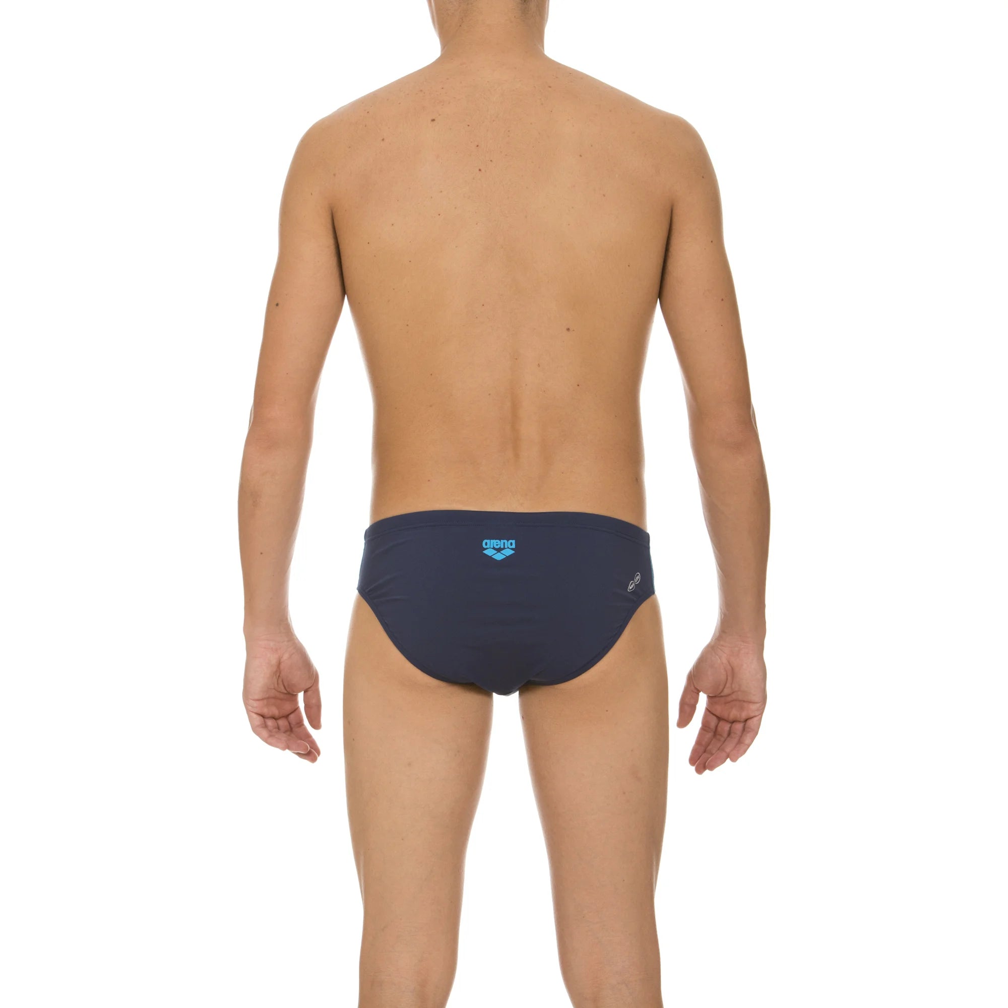 Arena Men Training Swim Briefs Compass Navy Turquoise 7cm