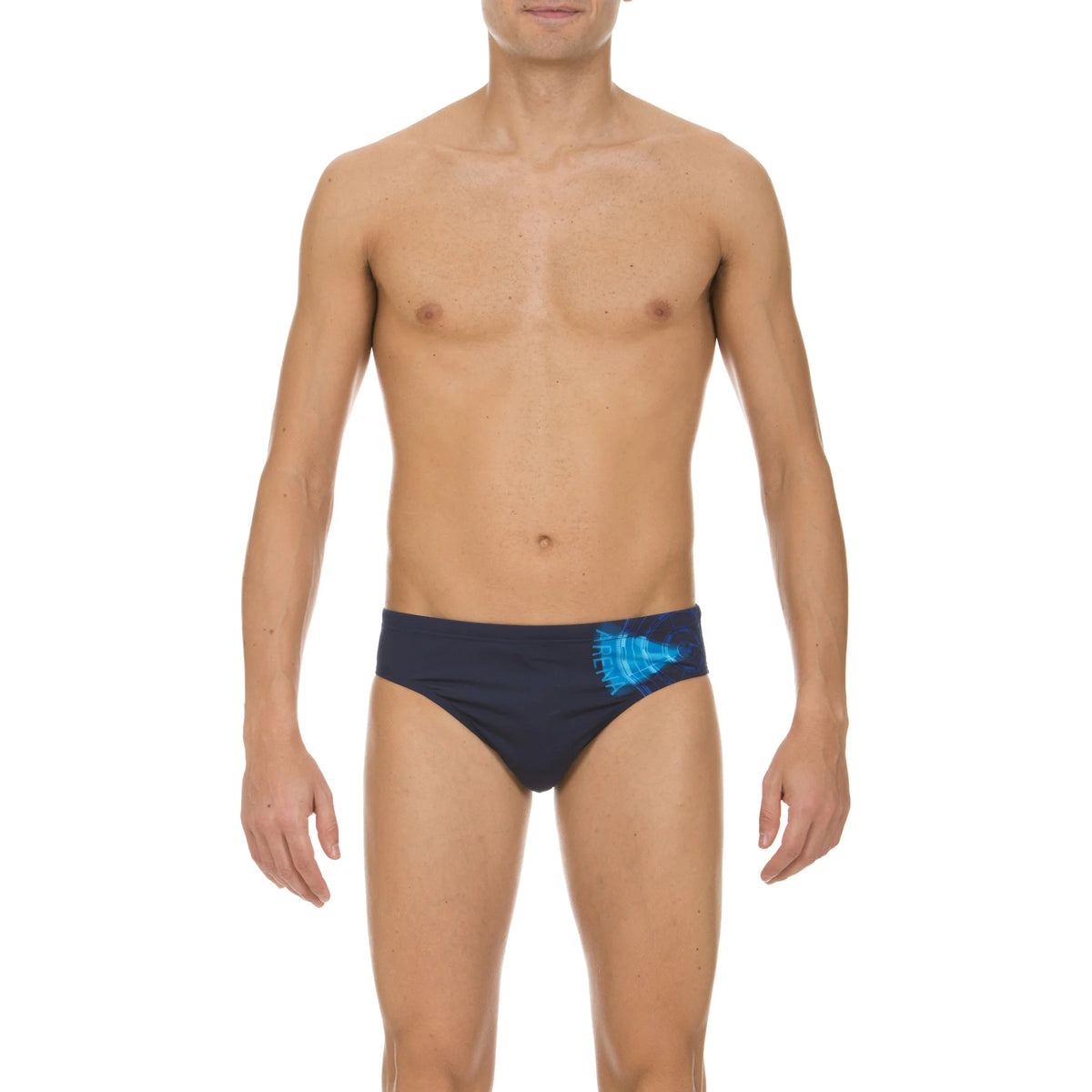 Arena Men Training Swim Briefs Compass Navy Turquoise 7cm