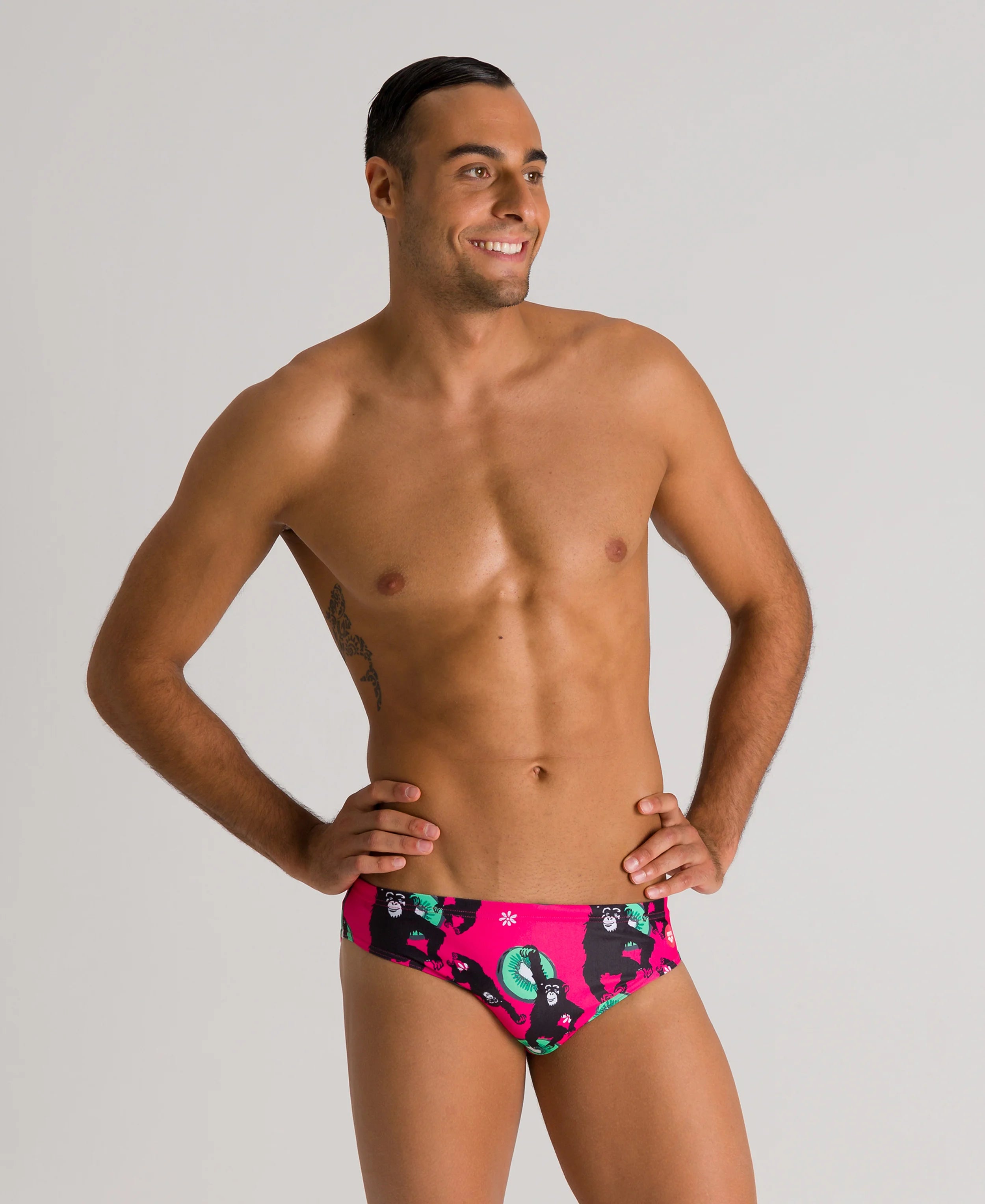 Arena Men Training Swim Briefs Crazy Monkeys 5.5cm