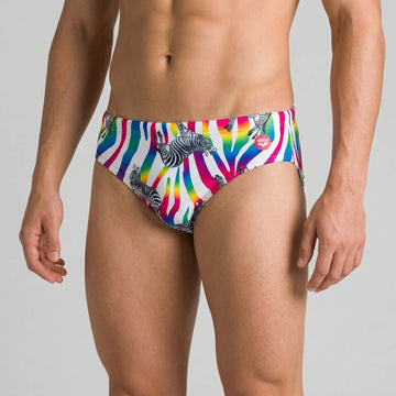 Arena Men Training Swim Briefs Crazy Zebras 7cm