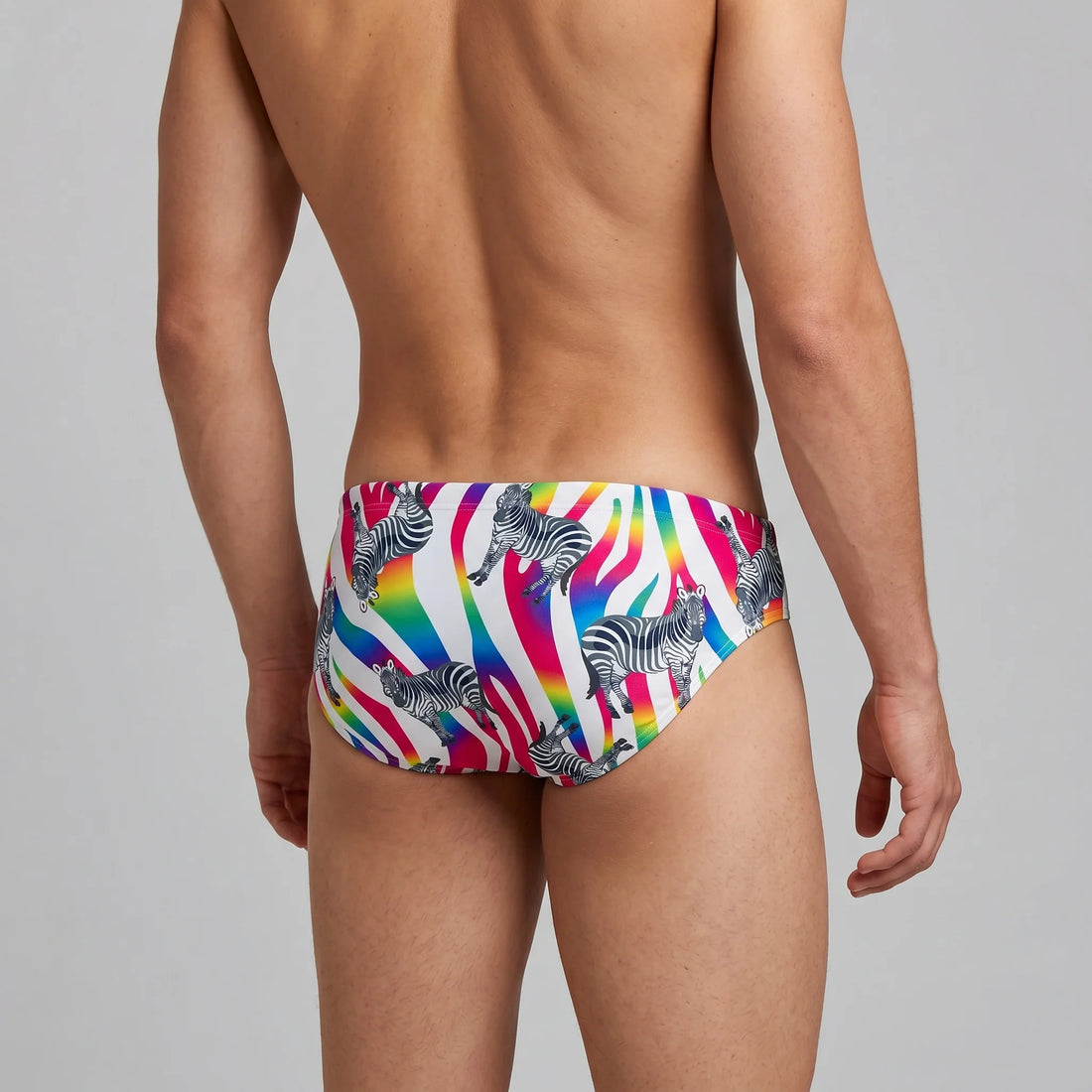 Arena Men Training Swimwear Brief Crazy Zebras Length 7cm Last Piece
