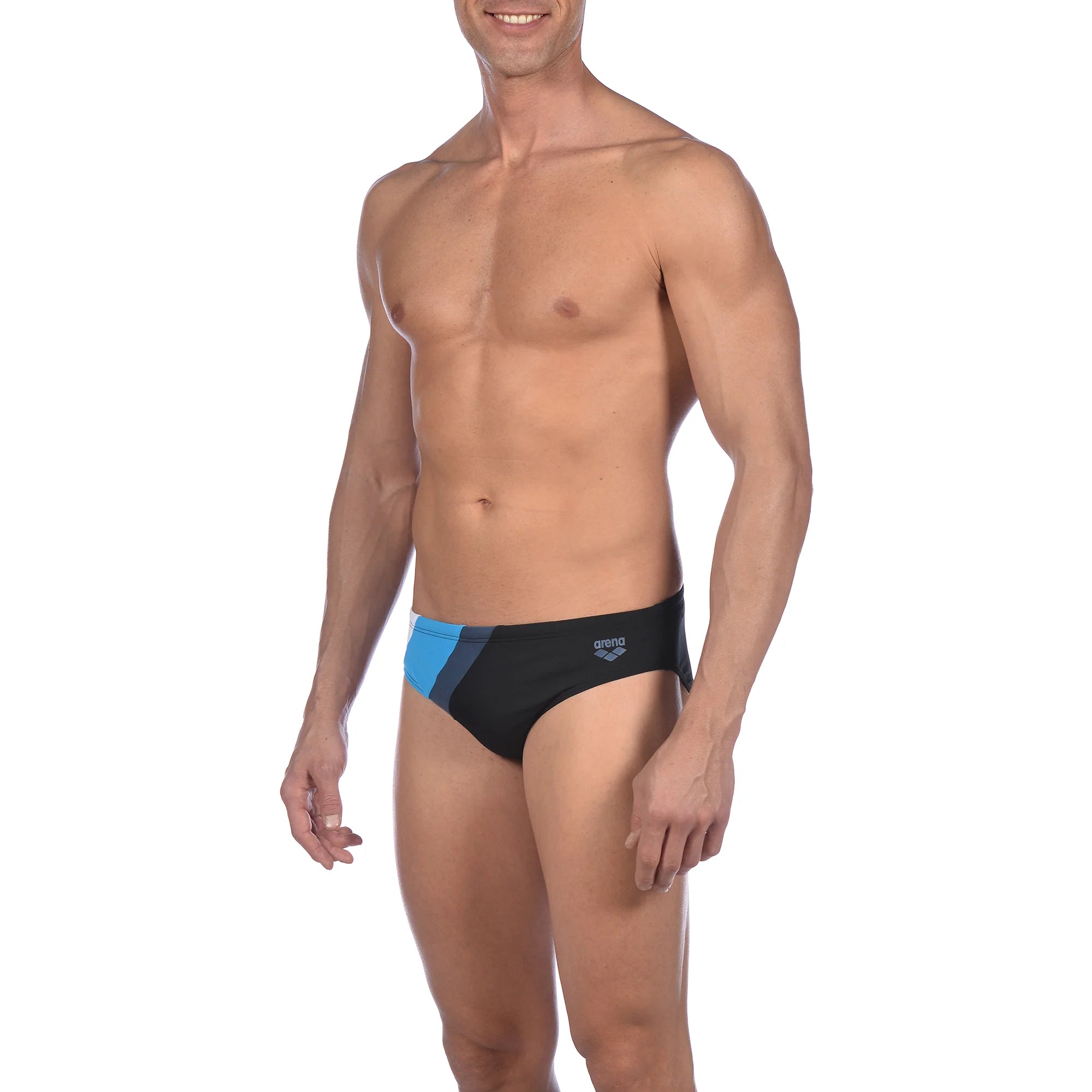 Arena Men Training Swim Briefs Diagonal Stripe 7cm