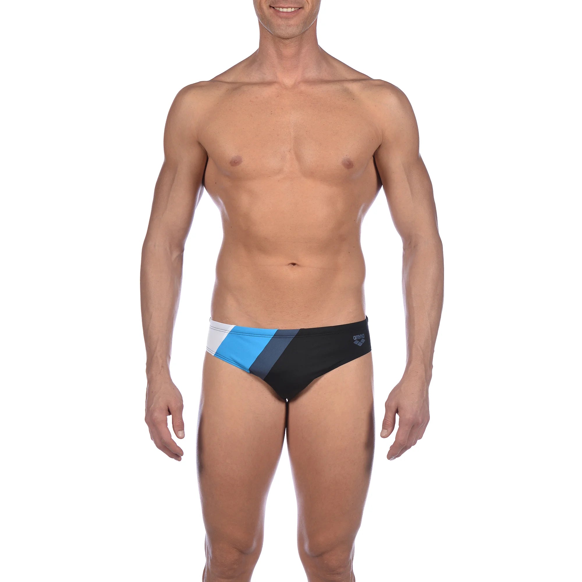 Arena Men Training Swim Briefs Diagonal Stripe 7cm