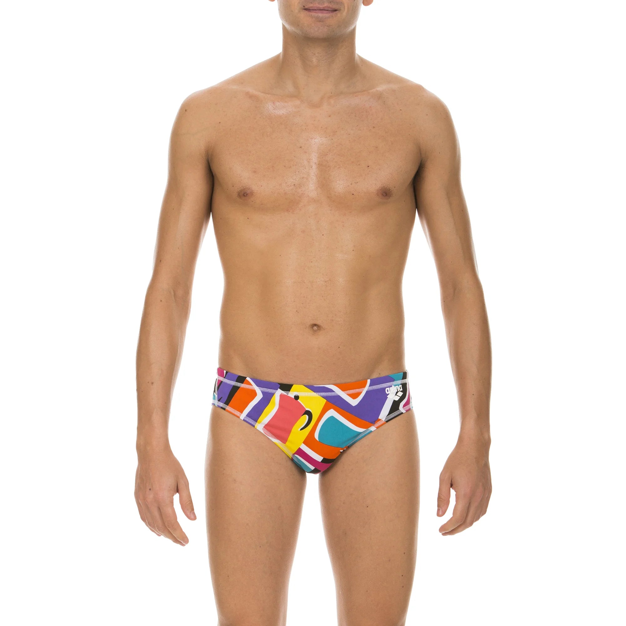 Arena Men Training Swim Briefs Espresso Black Multi 5.5cm