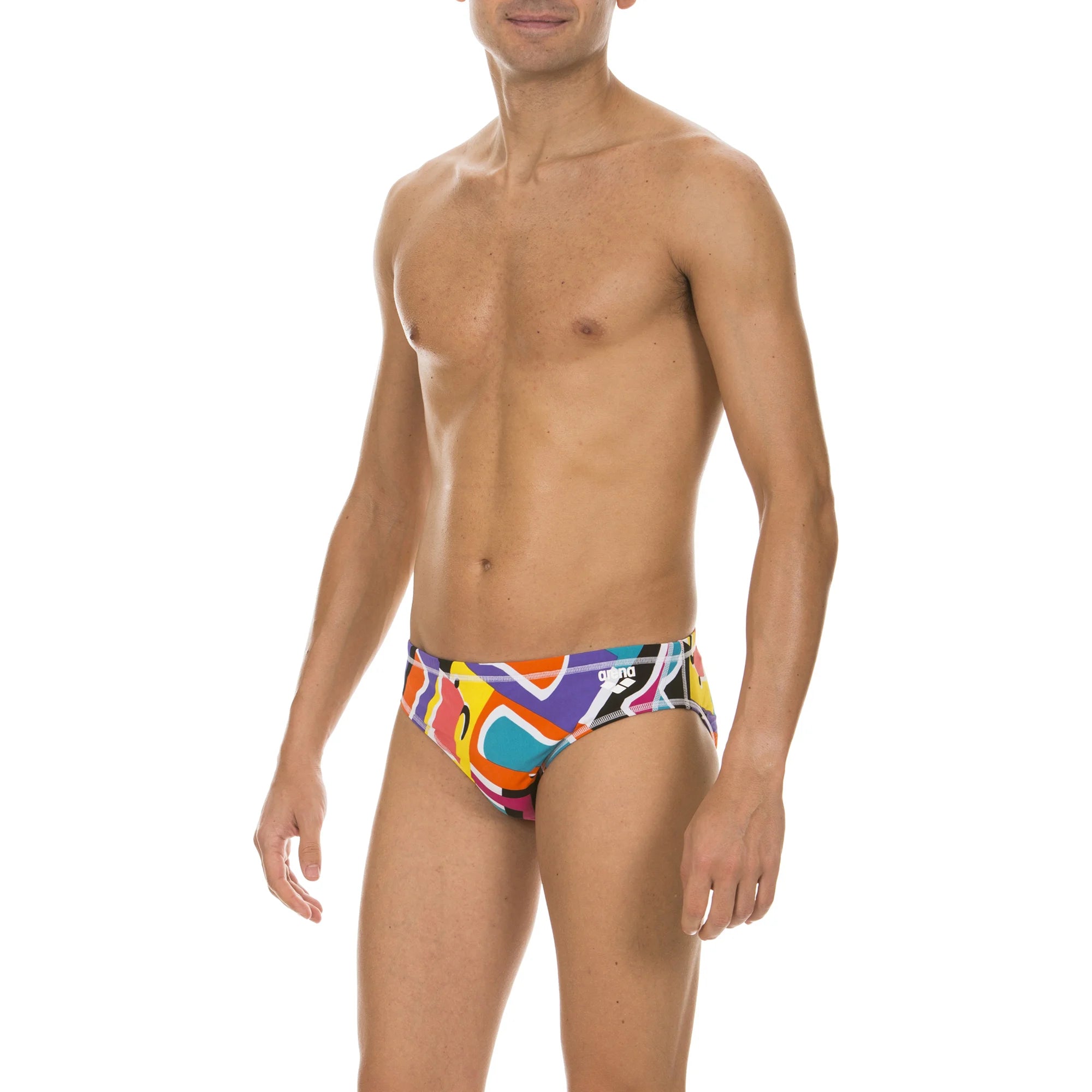 Arena Men Training Swim Briefs Espresso Black Multi 5.5cm